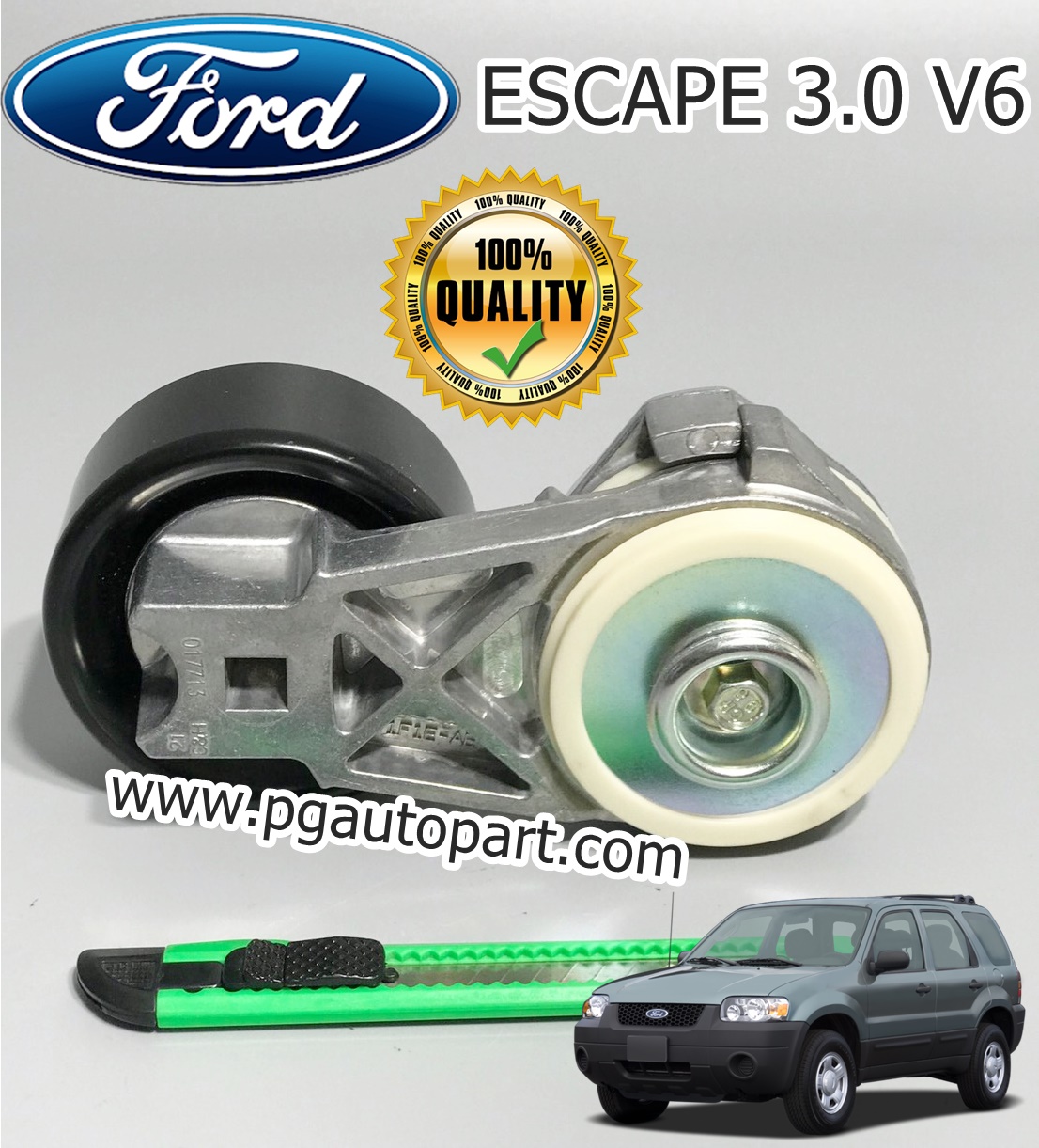 ชุดลูกรอก+สายพานหน้าเครื่อง FORD ESCAPE 3.0 V6 (1 ชุด = 2 ชิ้น) (รูปจริง)