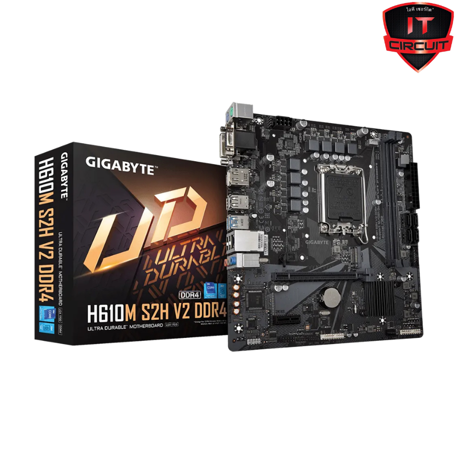 MAINBOARD (เมนบอร์ด) GIGABYTE H610M S2H V2 DDR4 (REV. 1.0) (SOCKET LGA 1700) (MICRO-ATX) SN24925T110H