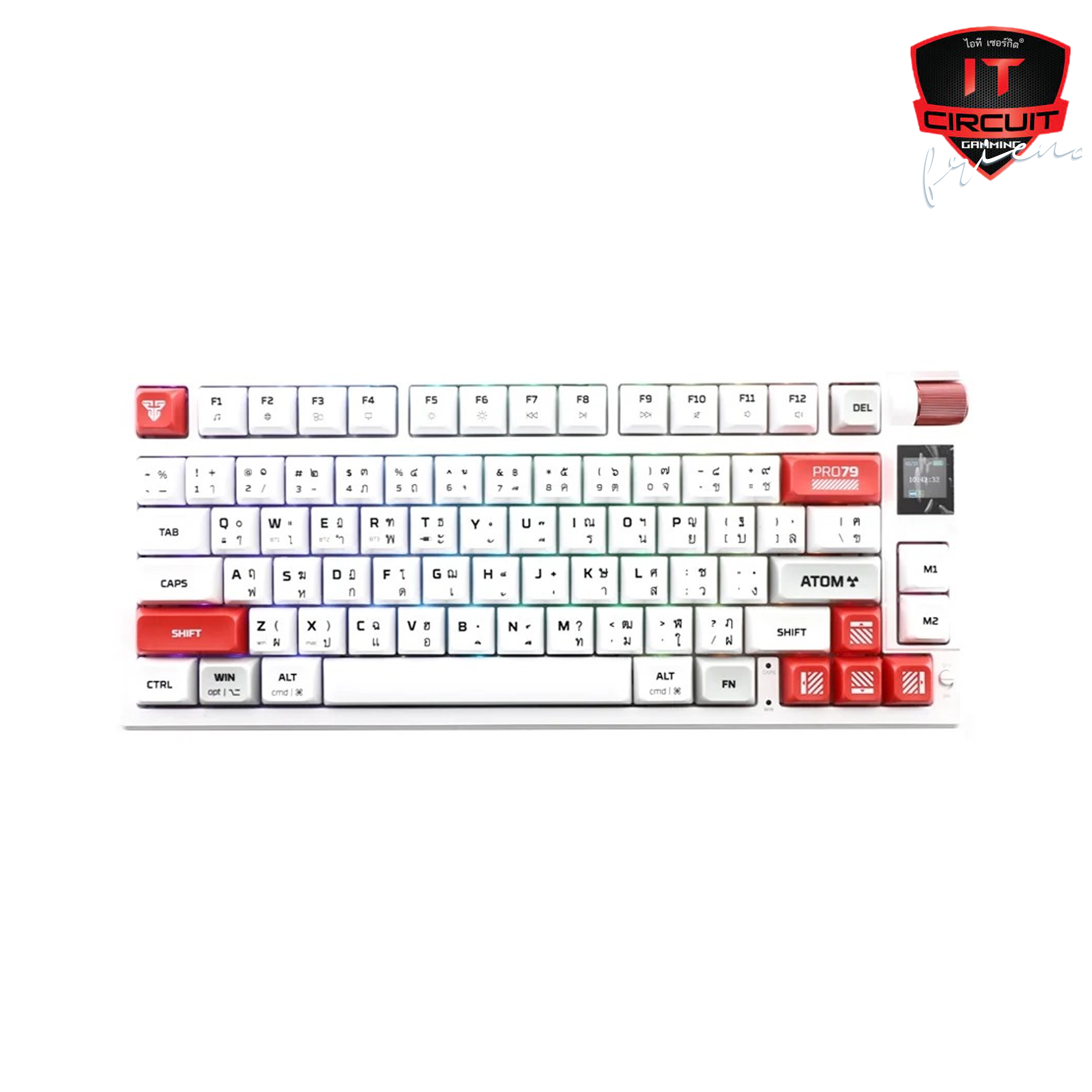 WIRELESS/BLUETOOTH KEYBOARD (คีย์บอร์ดไร้สาย) FANTECH MK917 WHITE - BLUE SWITCH