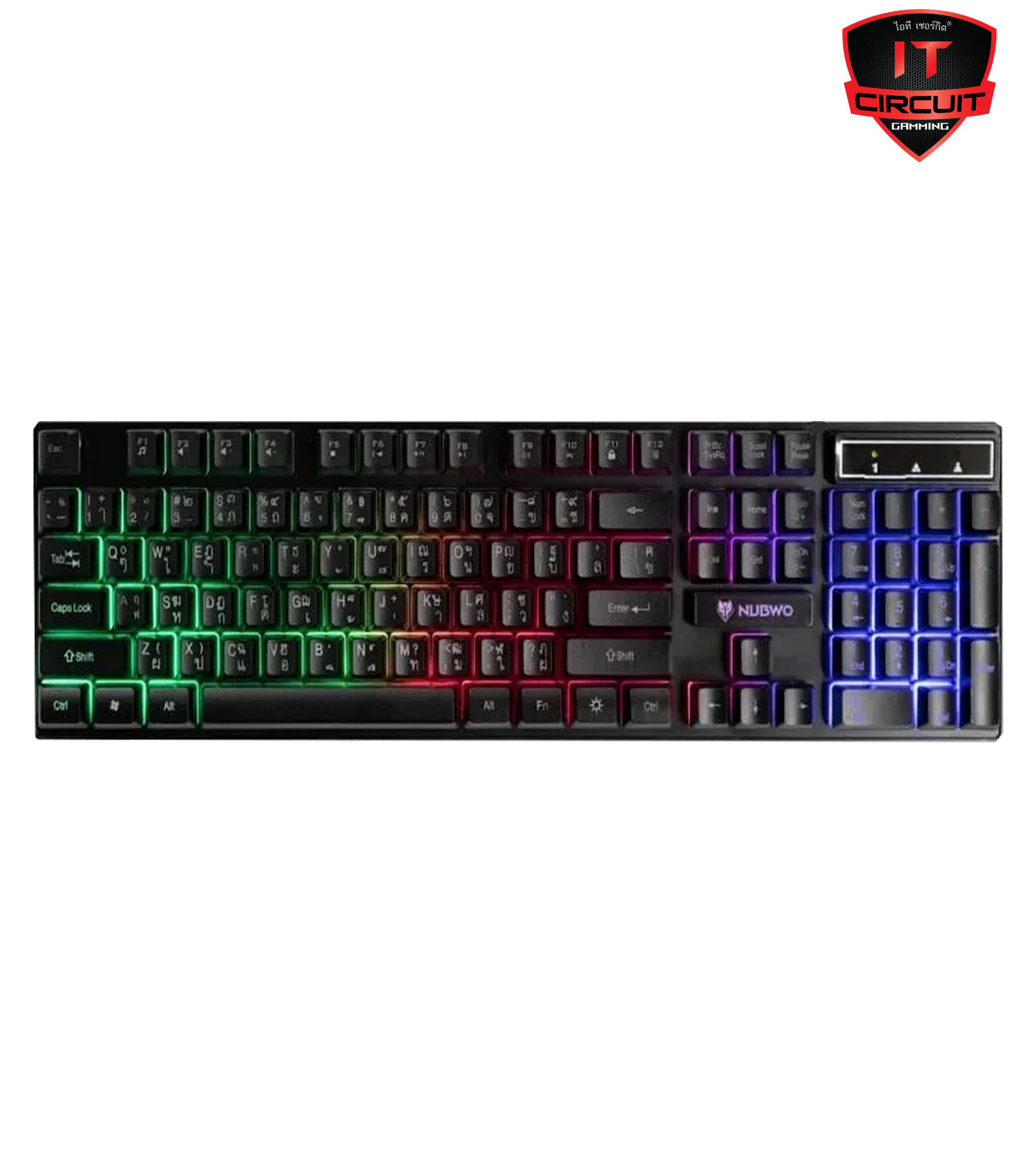 KEYBOARD (คีย์บอร์ด) NUBWO NK-41 ZENITH (RUBBER DOME) (RAINBOW LED) (EN/TH)