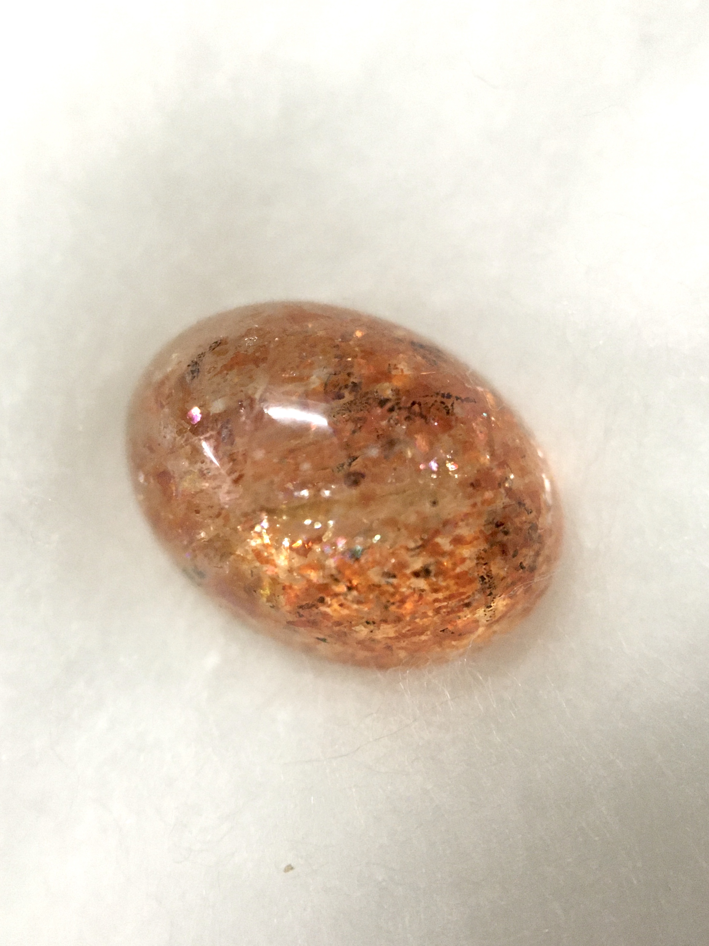 SUN STONE ซันสโตนแท้ 4 กะรัต รุ่นนี้เนื้อใส เหลือบสว่าง เนื้อสีส้มสวย มีเสน่ห์ น่าสะสม