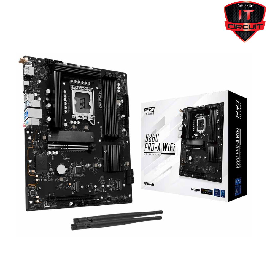 MAINBOARD (เมนบอร์ด) ASROCK B860 PRO-A WIFI - (INTEL SOCKET 1851 DDR5 ATX) SN27925T110H