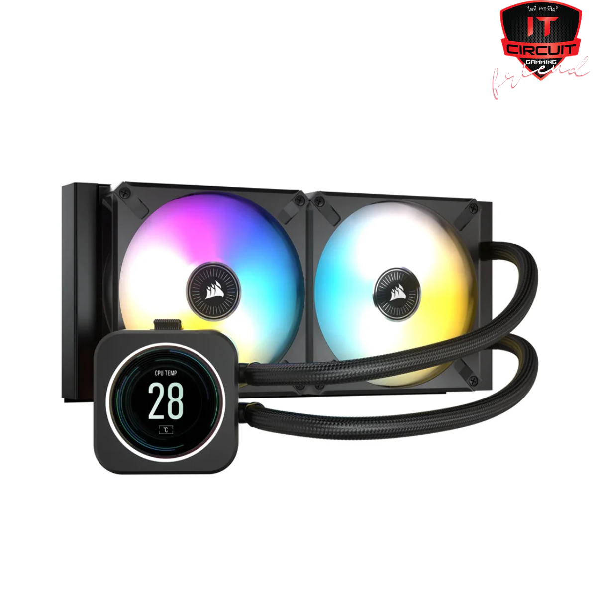 LIQUID COOLER (ชุดน้ำปิด) CORSAIR H100I ELITE LCD XT 240 ARGB