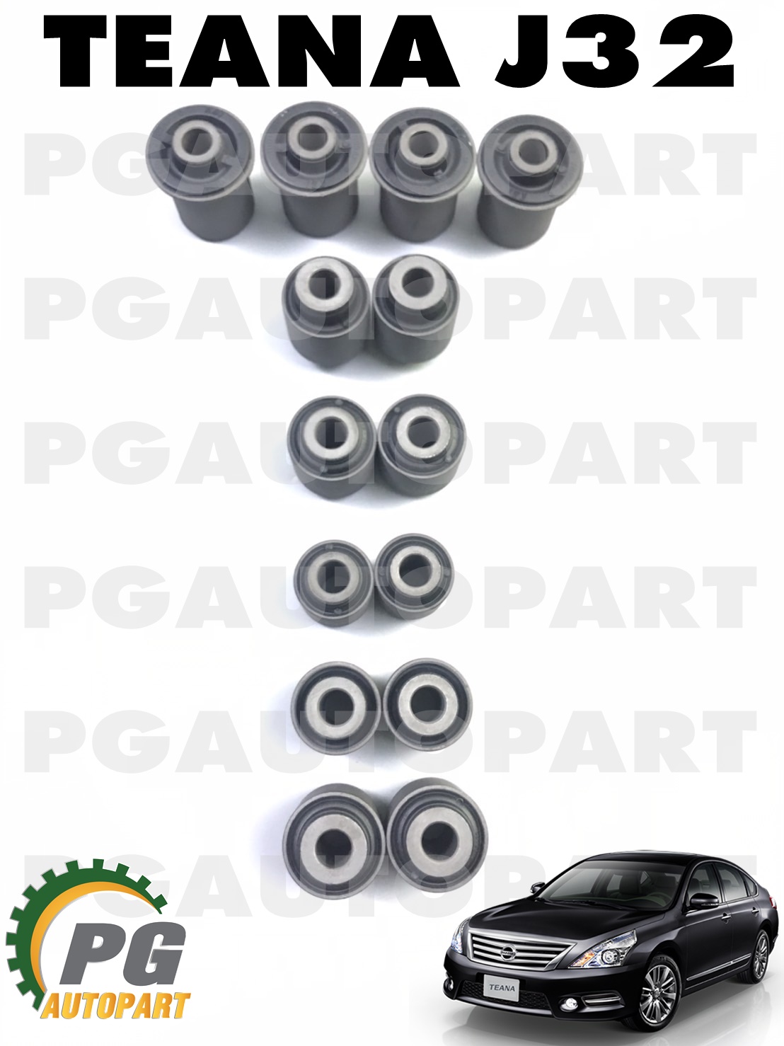 ชุดบู๊ชคานหลัง NISSAN TEANA J32 2.0/2.5 (1ชุด = 14 =ชิ้น) / รูปจริง