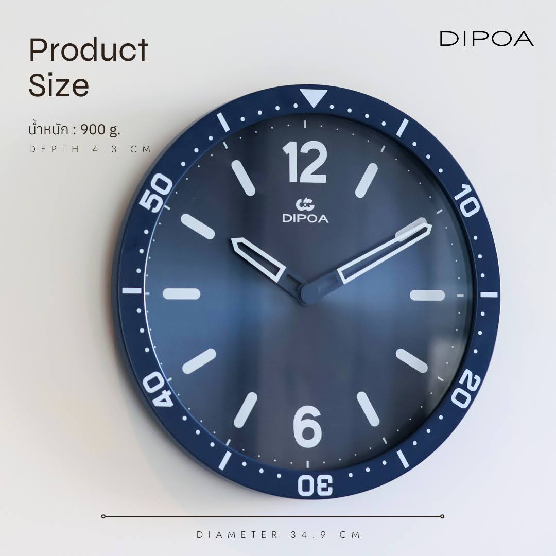 นาฬิกาแขวนผนัง นาฬิกาติดผนัง DIPOA รุ่นWN203BU