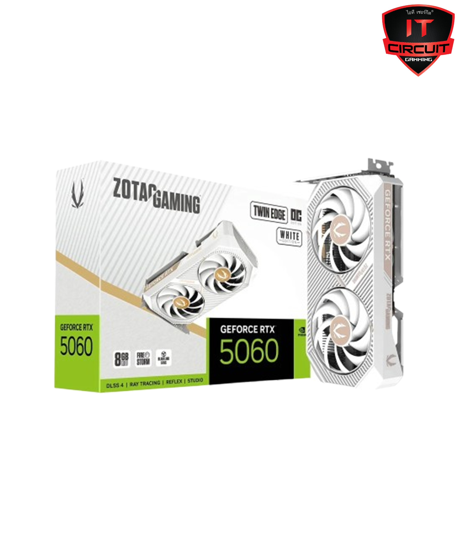 VGA (การ์ดจอ) ZOTAC GEFORCE RTX 5060 TWIN EDGE WHITE OC - 8GB GDDR7
