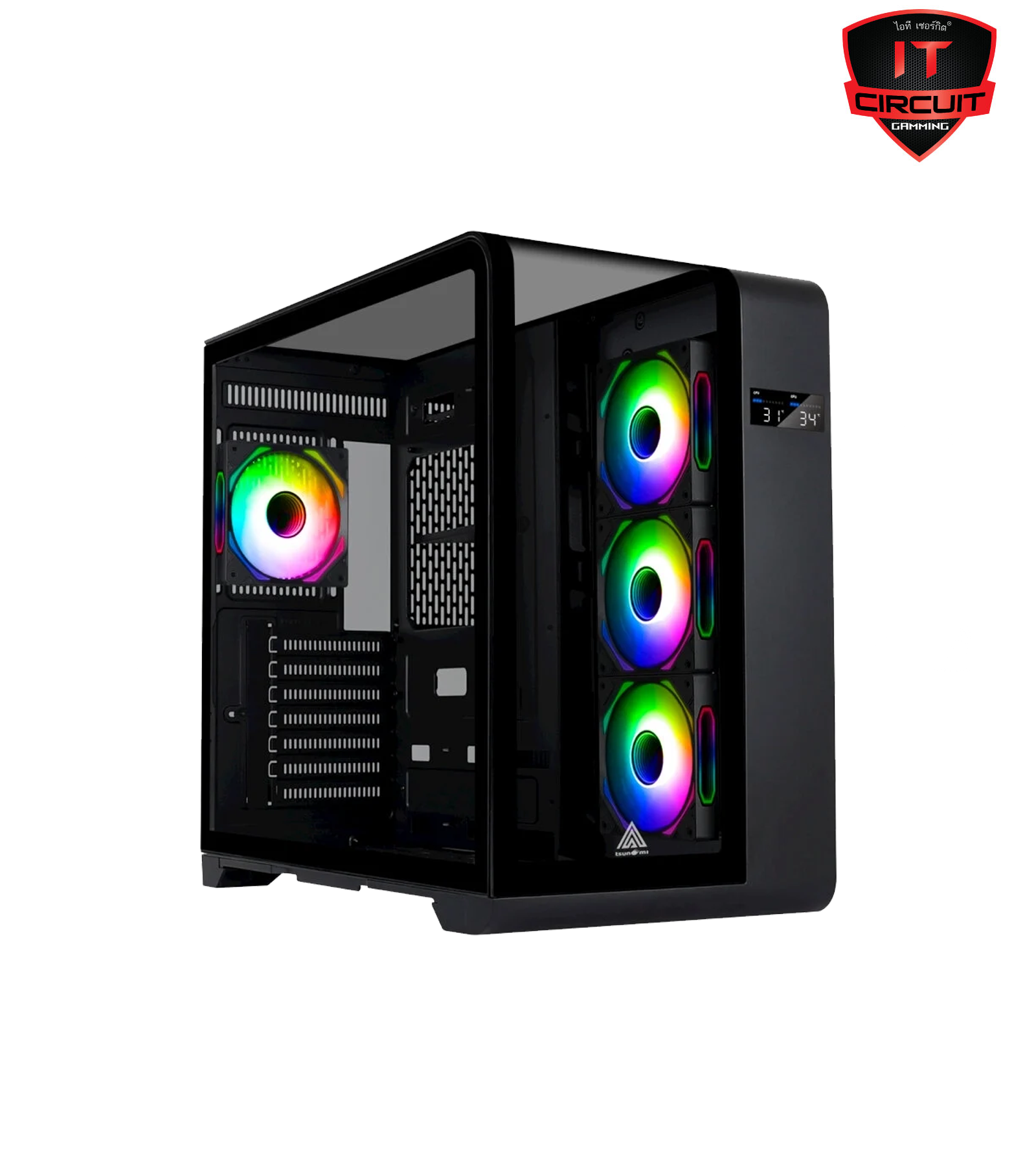 ATX CASE (เคส) (NP) TSUNAMI ADVENTURE SKY PLUS II KK 1267 K *4 ARGB BLACK