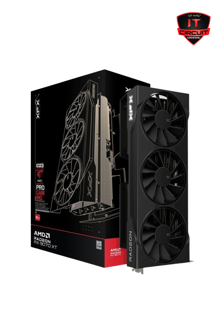 VGA (การ์ดจอ) XFX RADEON RX 9070XT SWIFT TRIPLE FAN - 16GB GDDR6 SN171025B710Y