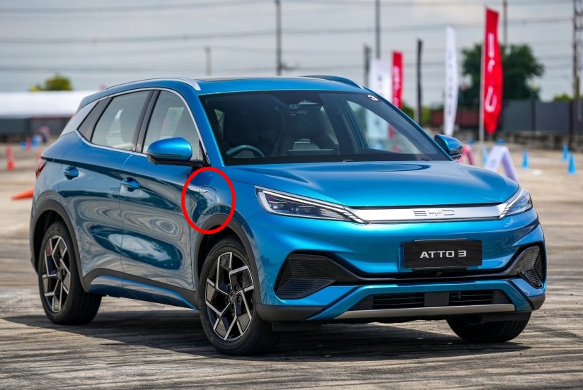 ชุดฝาปิดพอร์ตชาร์จ AC/DCI BYD ATTO 3 EV100% (1ชิ้น) แท้ / รูปจริง ขายอะไหล่รถไฟฟ้า