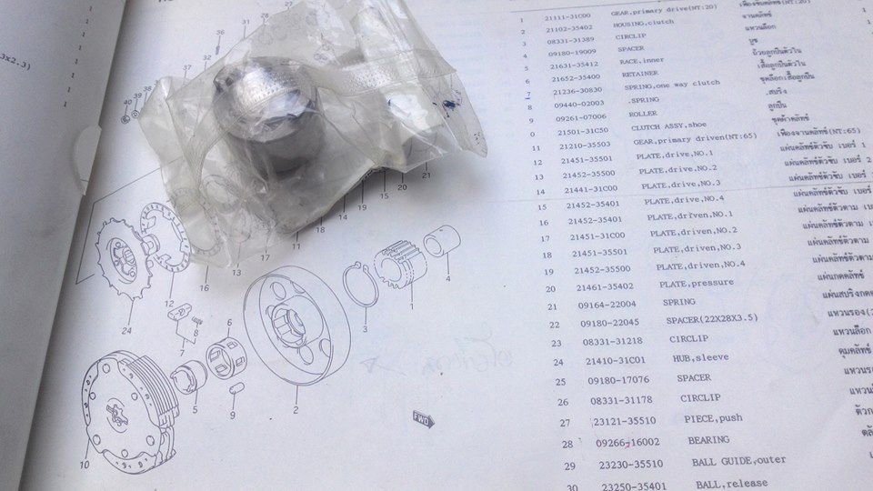 ถ้วยลูกปืนคลัชตัวใน ซูซูกิ คริสตัล RC110 Crystal