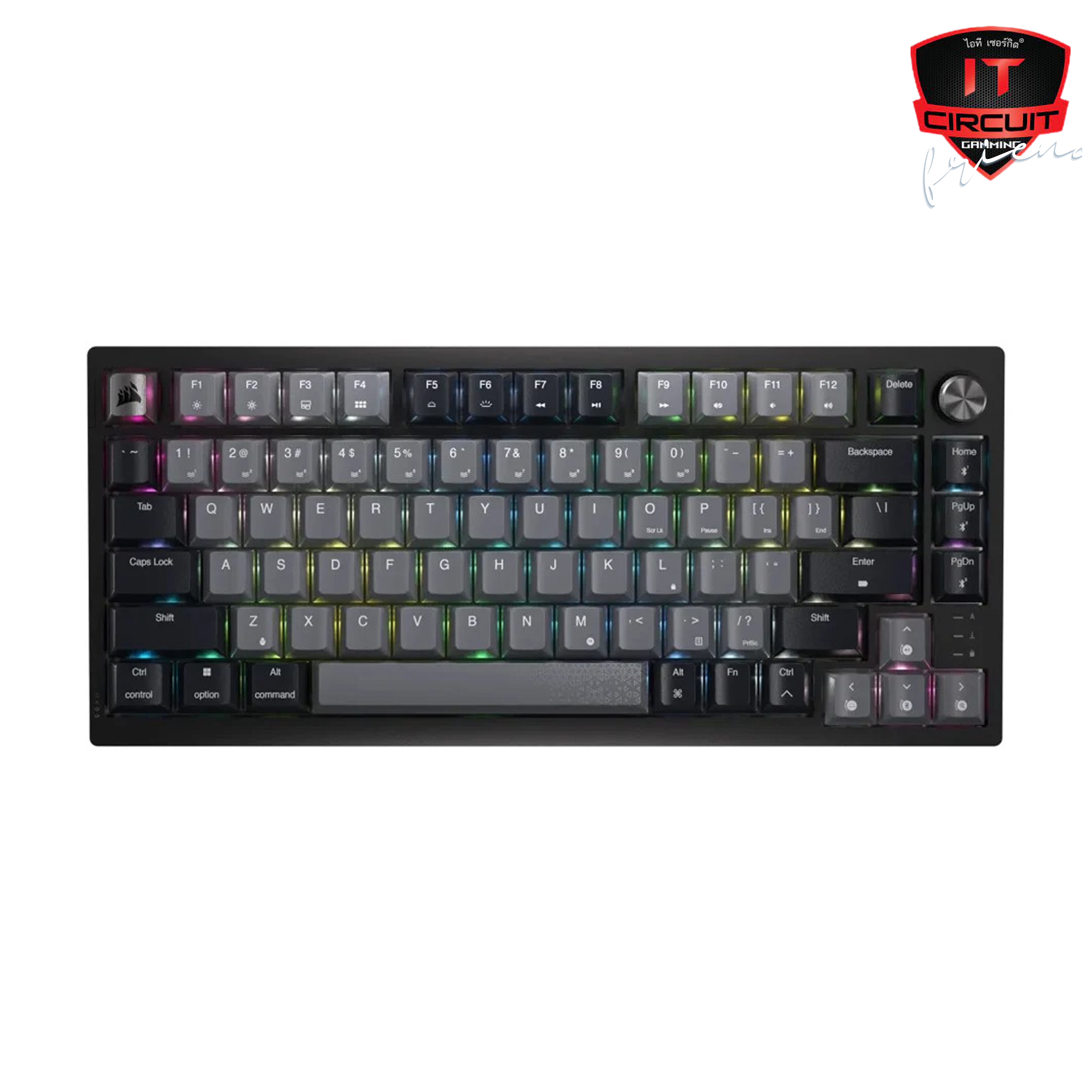 WIRELESS KEYBOARD (คีย์บอร์ดไร้สาย) CORSAIR K65 PLUS WIRELESS CORSAIR MLX RED SWITCH RGB EN - MIDNIGHT GRAY