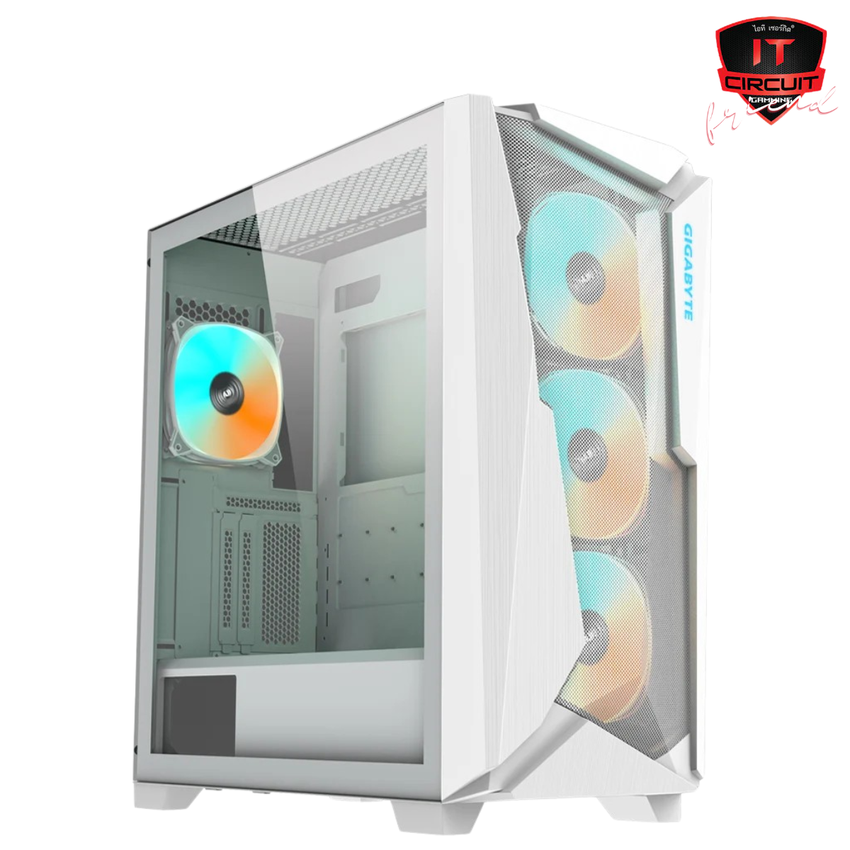 CASE (เคส) GIGABYTE C301 GLASS WHITE V2 (E-ATX)