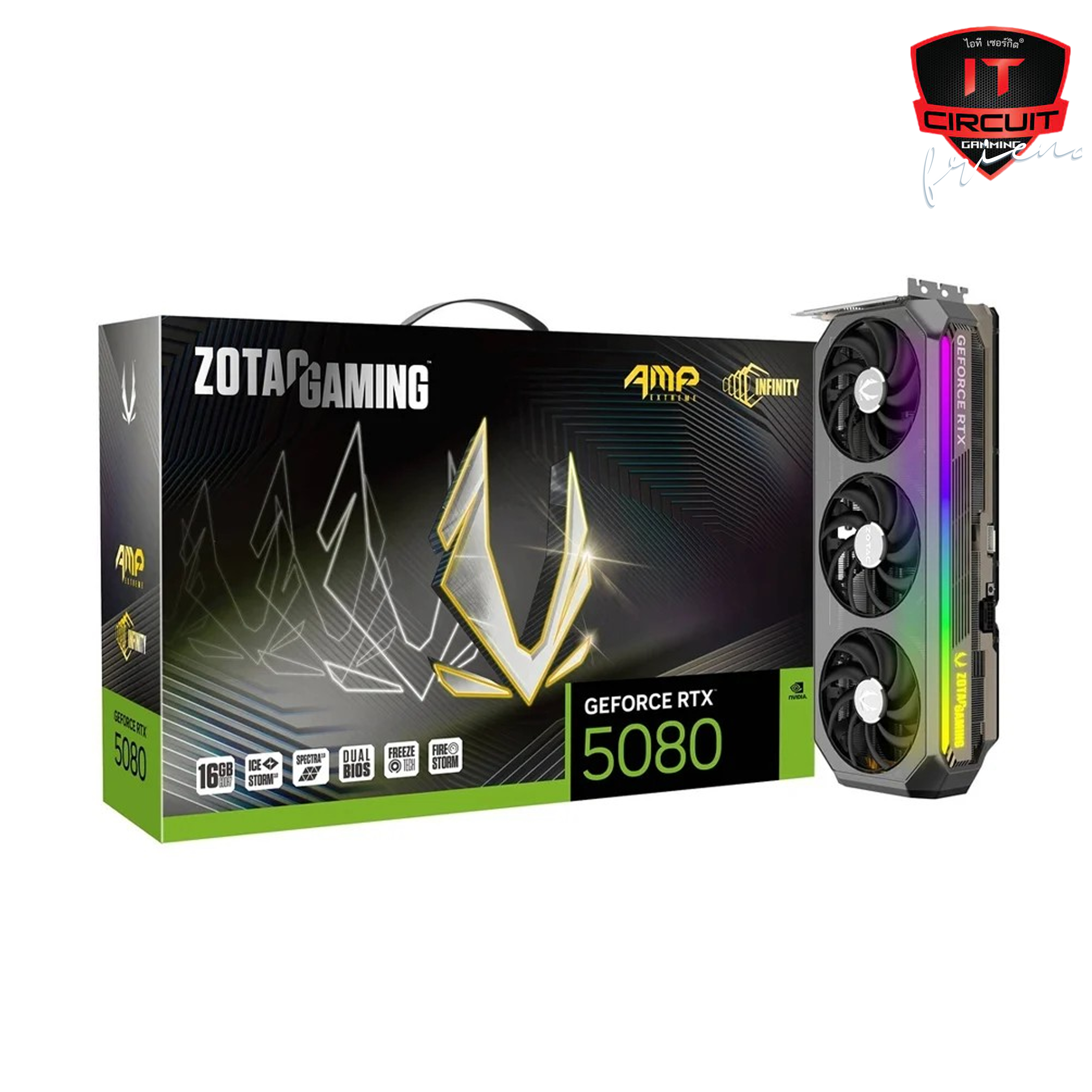 VGA(การ์ดจอ) ZOTAC GEFORCE RTX 5080 AMP EXTREME INFINITY - 16GB GDDR7