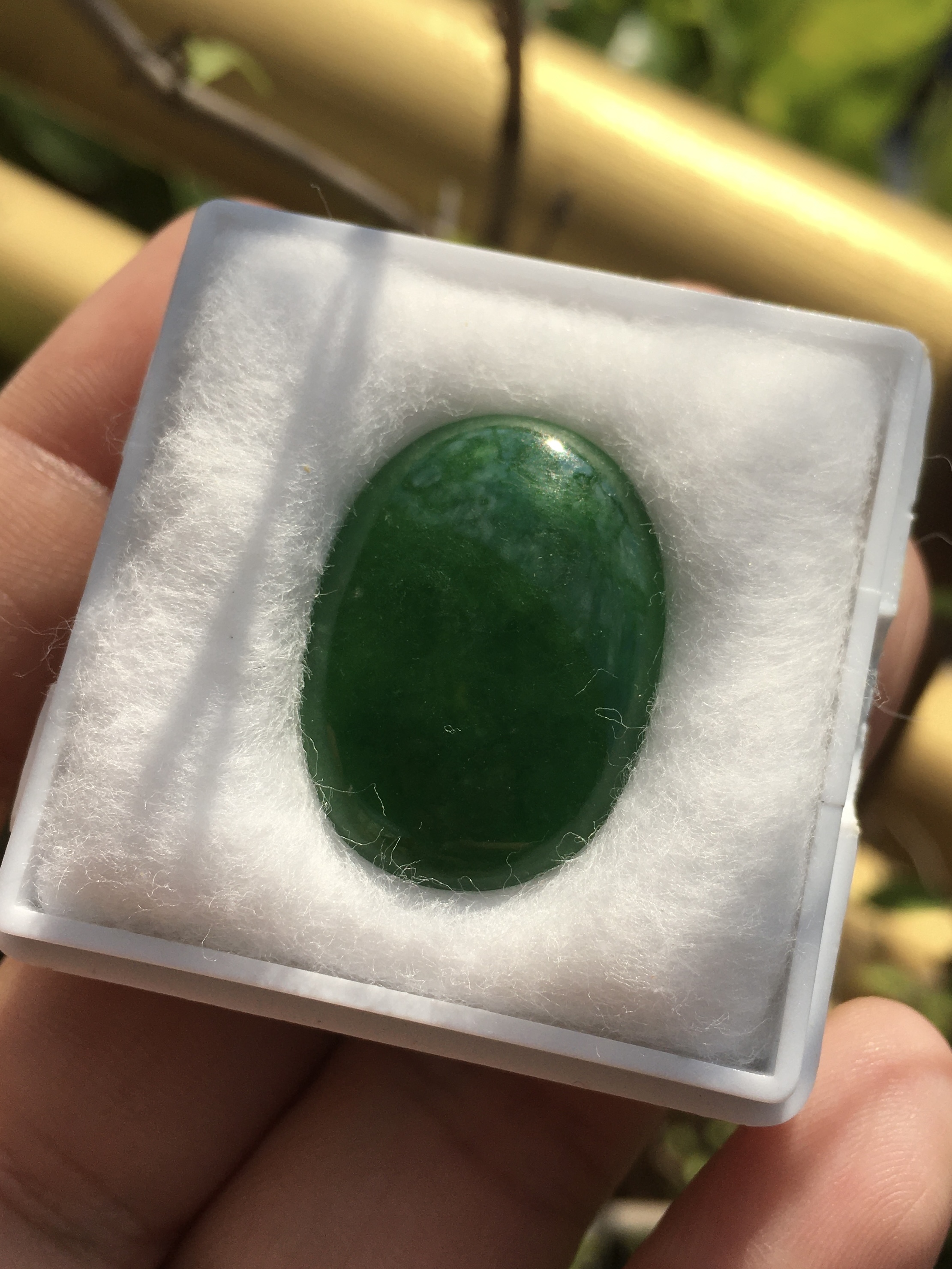 JADEITE หยกแท้ 19.58 cts. เม็ดใหญ่ไซส์บิ๊ก เนื้อดีสีสวยม๊ากค่ะ