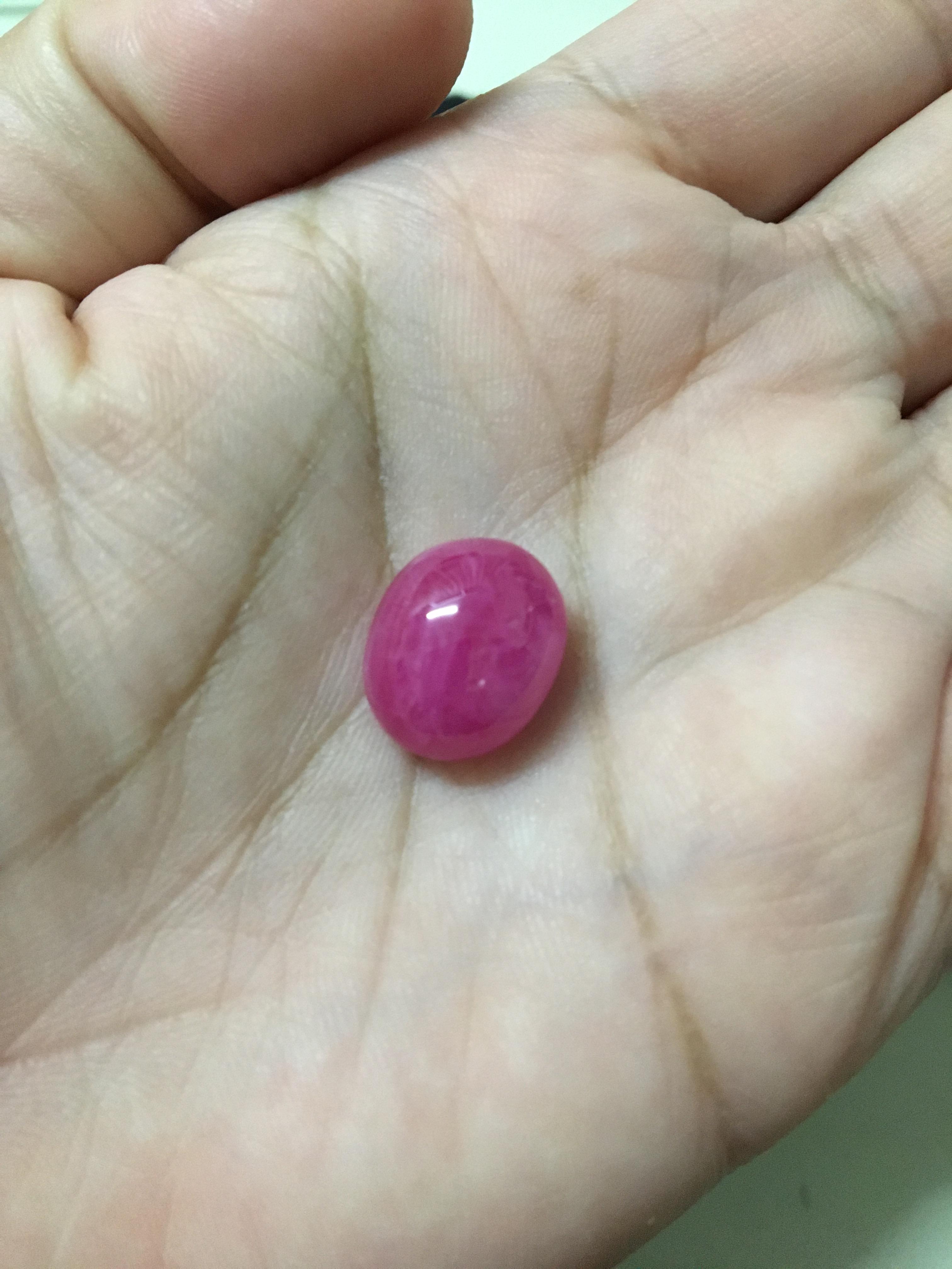 (New arrival)ทับทิมแท้ หลังเบี้ย 13 กะรัต สีชมพูหวานมาก มีปุยเพิ่มเสน่ห์ด้วยจ้า ไม่พอใจยินดีคืนเงิน