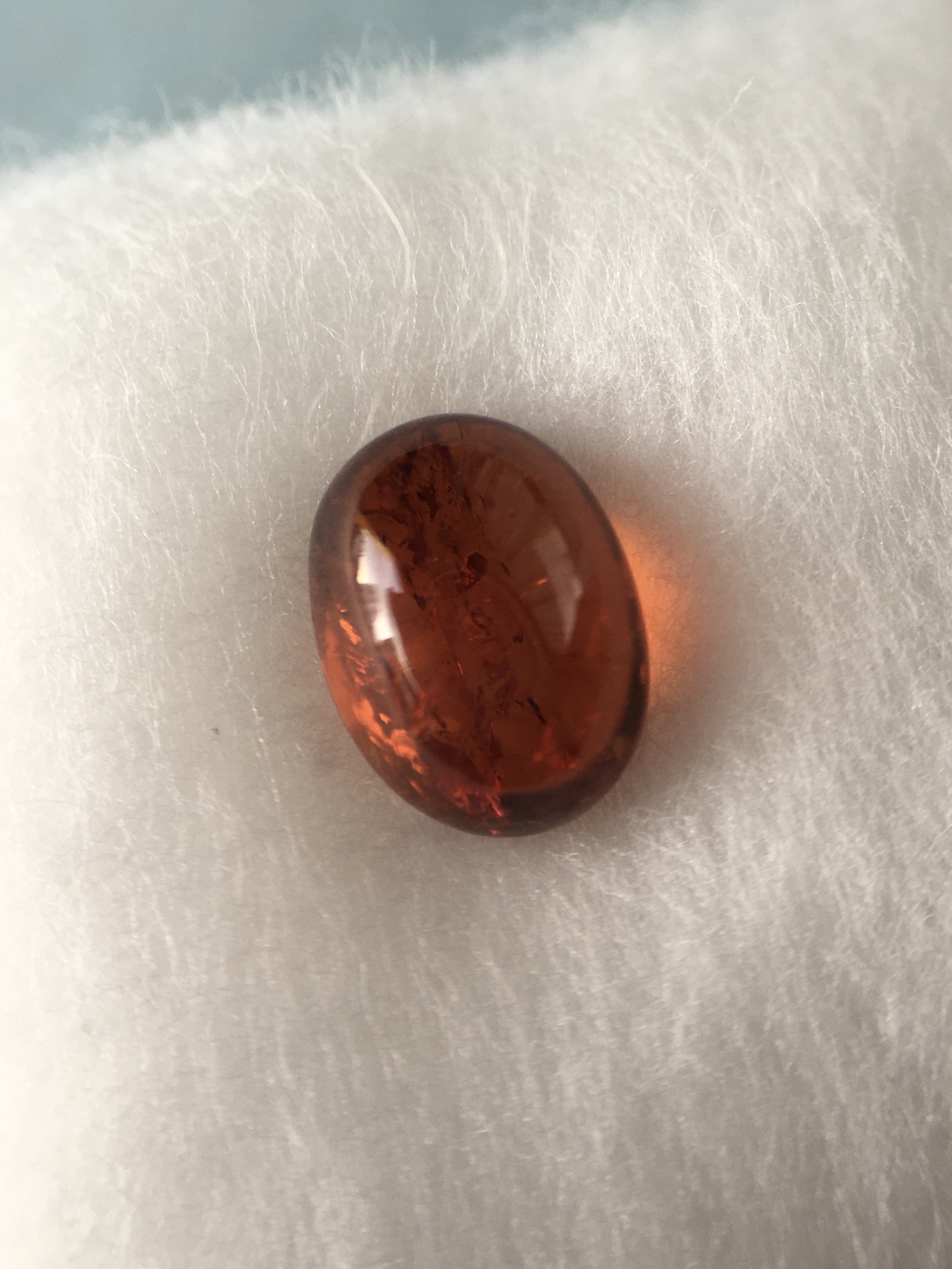 SPESSARTITE สเปซซาไทต์แท้ 2.39 กะรัต พลอยดิบ ธรรมชาติ ไฟดีสีส้มสวย