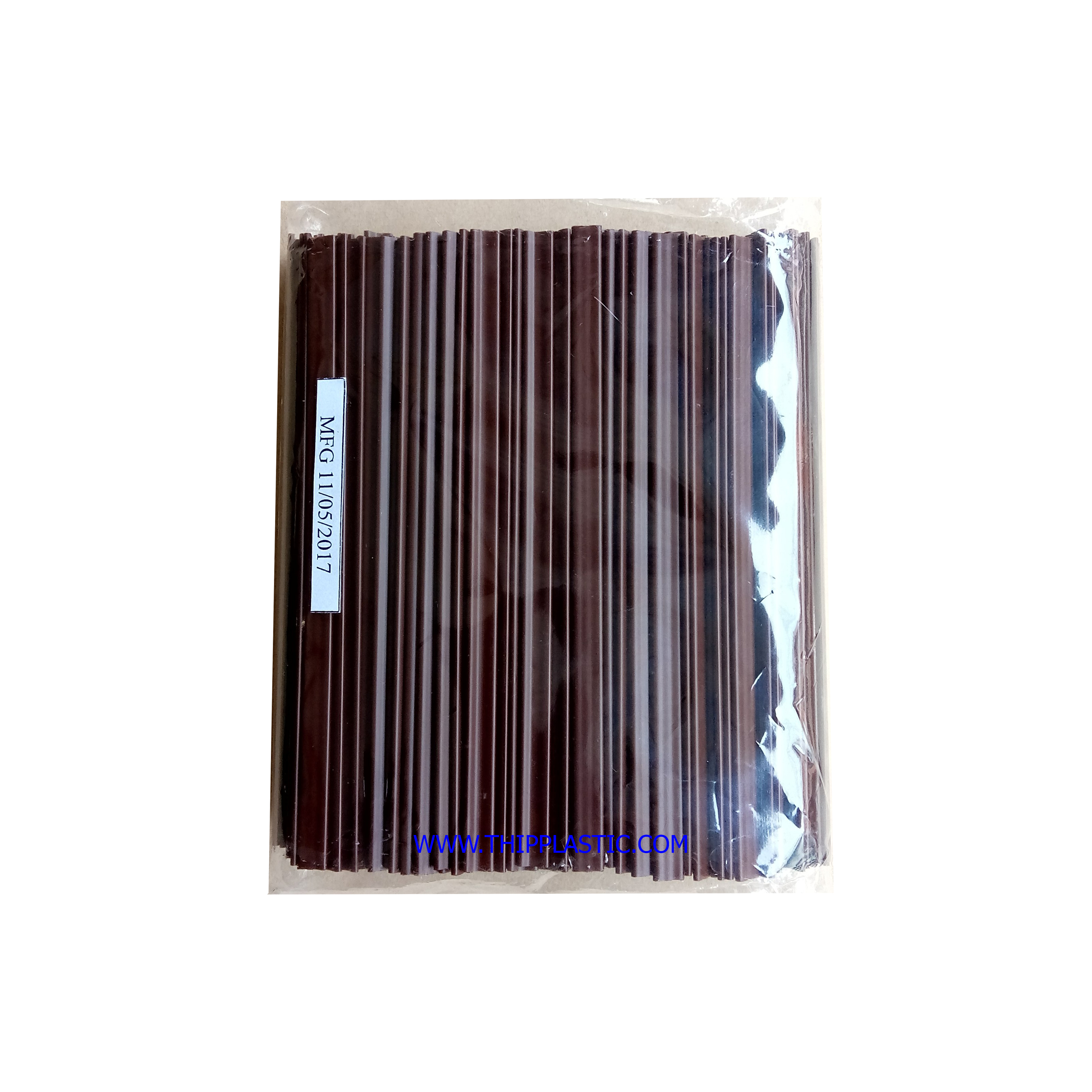 ก้านคนกาแฟ สีน้ำตาล ขนาด 6 mm. x 130 mm. บรรจุ 250 เส้น