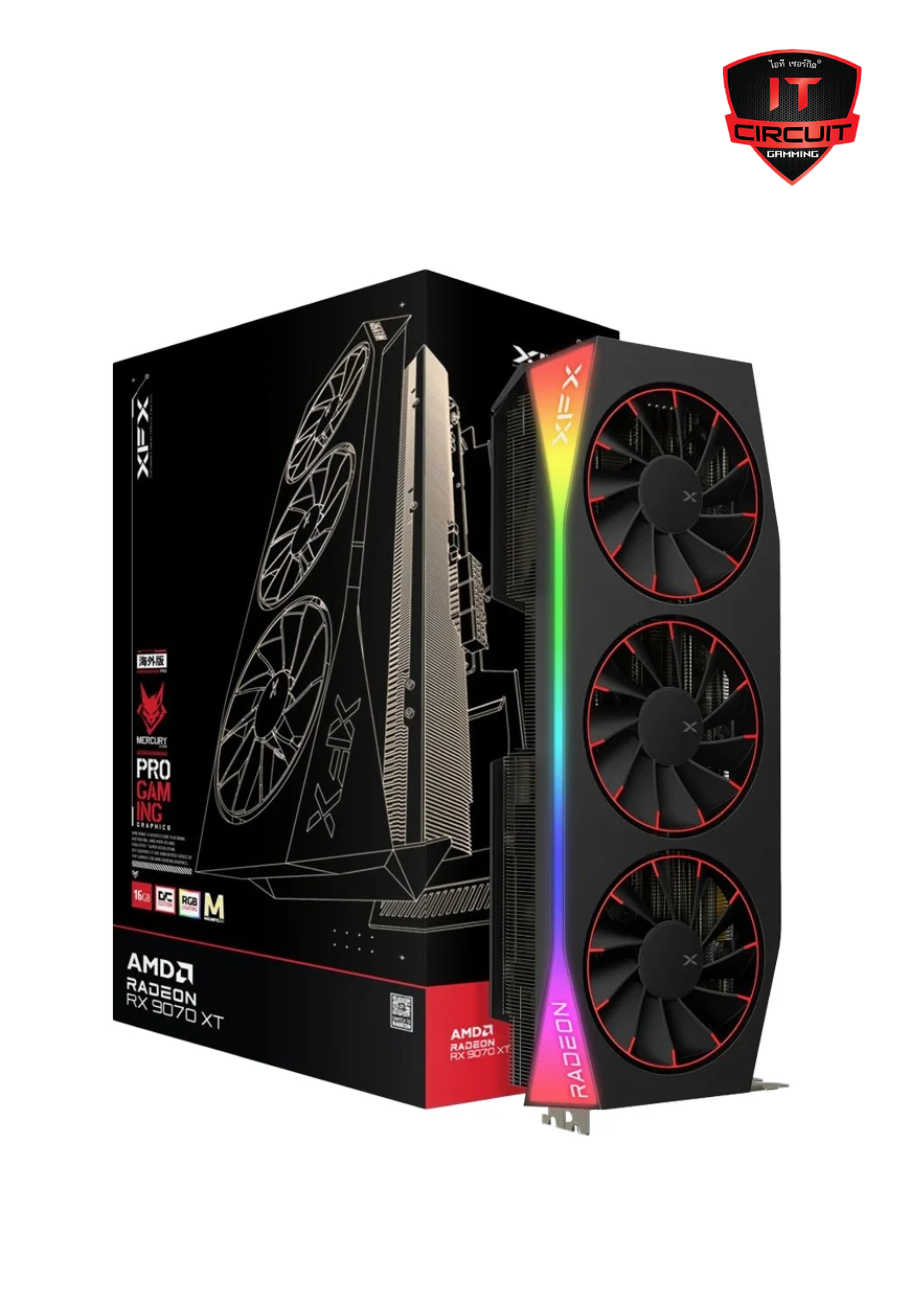VGA (การ์ดจอ) XFX RADEON RX 9070XT MERCURY AIR OC - 16GB GDDR6 SN26925T700H