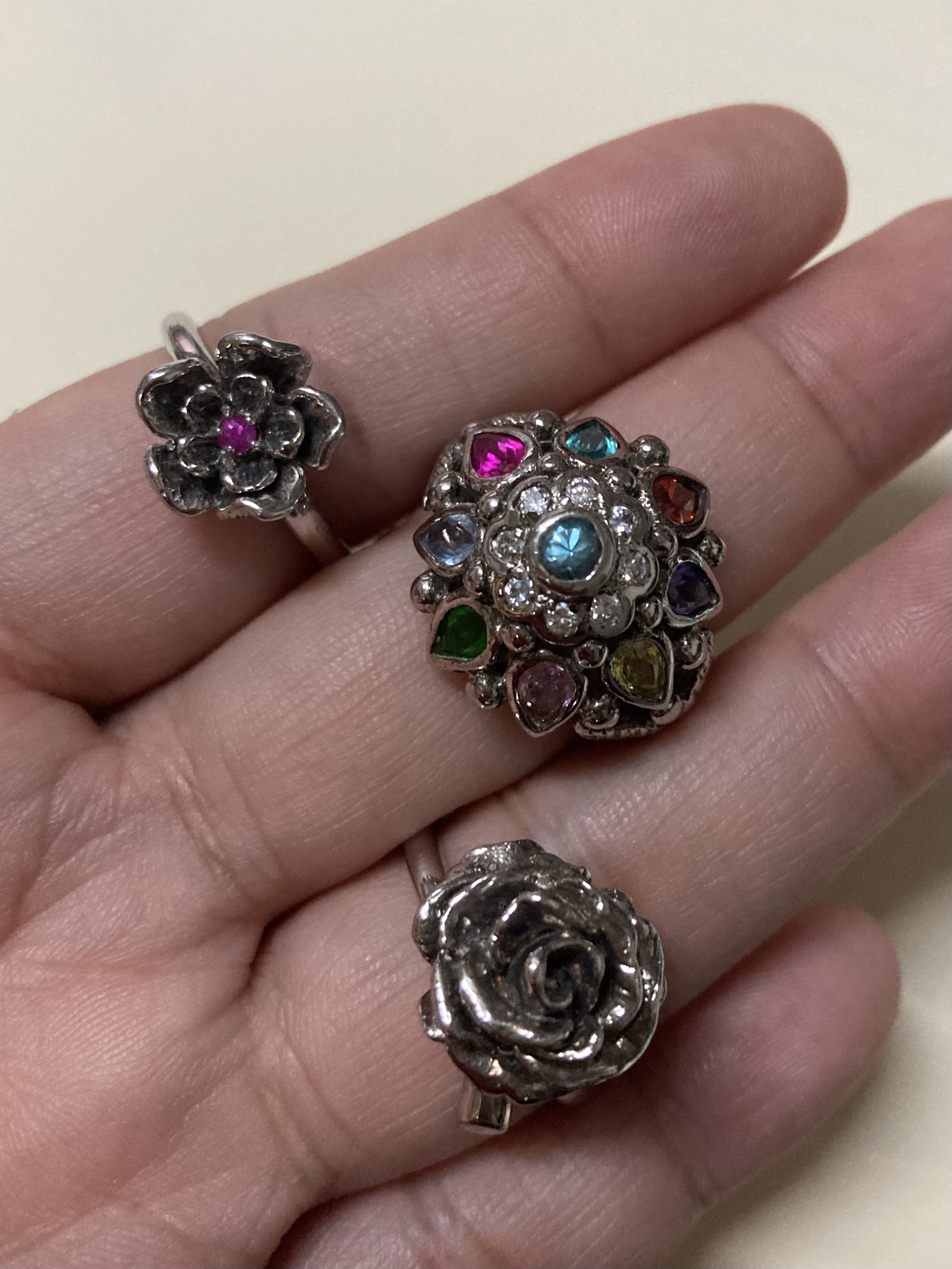 (ราคาเทๆเริ่มต้น590)แหวนเงินแท้ คละแบบ มีทั้งประดับพลอยแท้ เพชรCZ พลอยสังเคราะห์สวยหรู งานดีคุณภาพงาน จิวเวลรี่ราคาเบาหวิวจ้า