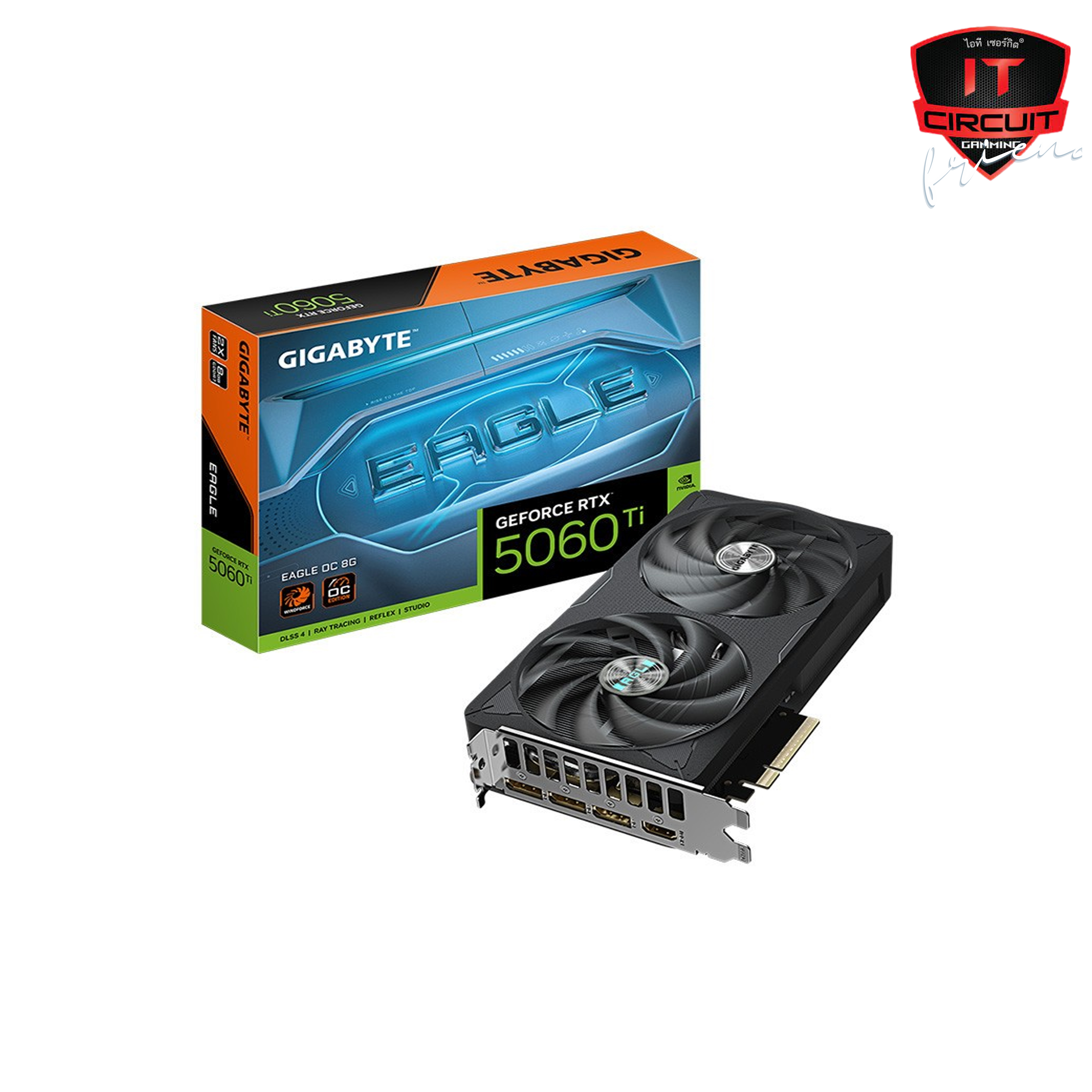 VGA(การ์ดจอ) GIGABYTE GEFORCE RTX 5060 TI EAGLE OC - 8GB GDDR7