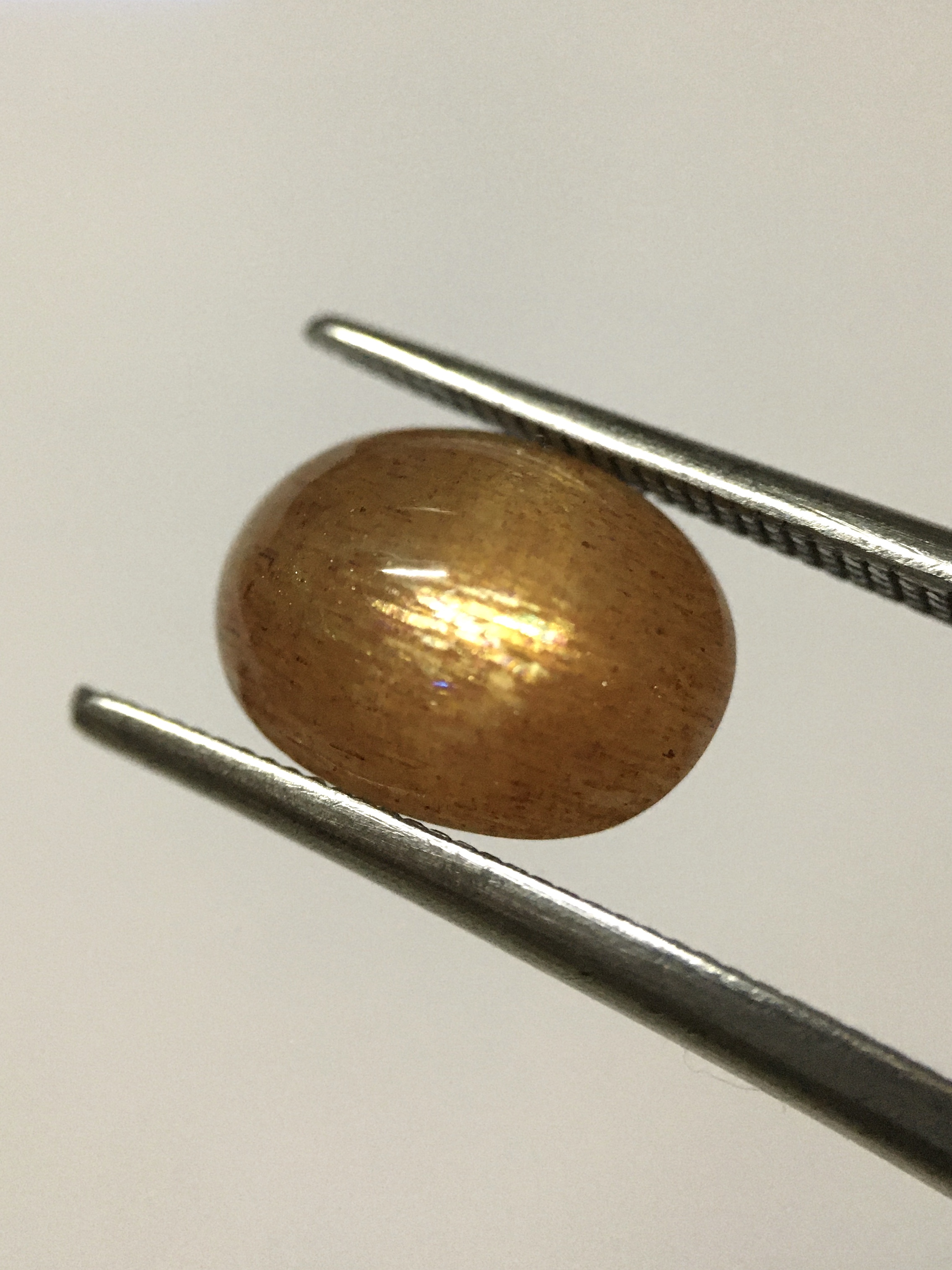 SUN STONE ซันสโตนแท้ 2.34 กะรัต หิน ธรรมชาติ เหลือบทองสว่าง เนื้อสีน้ำผึ้งฉ่ำสวย น่าสะสม