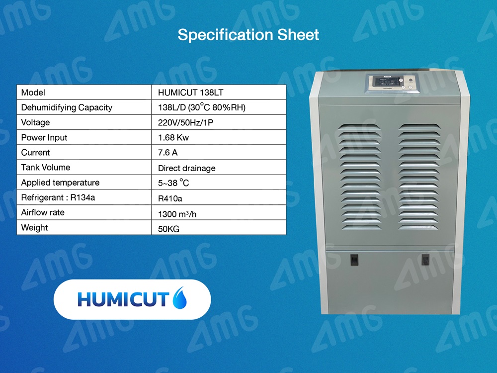 เครื่องลดความชื้นอุตสาหกรรม Humicut รุ่น 138LT