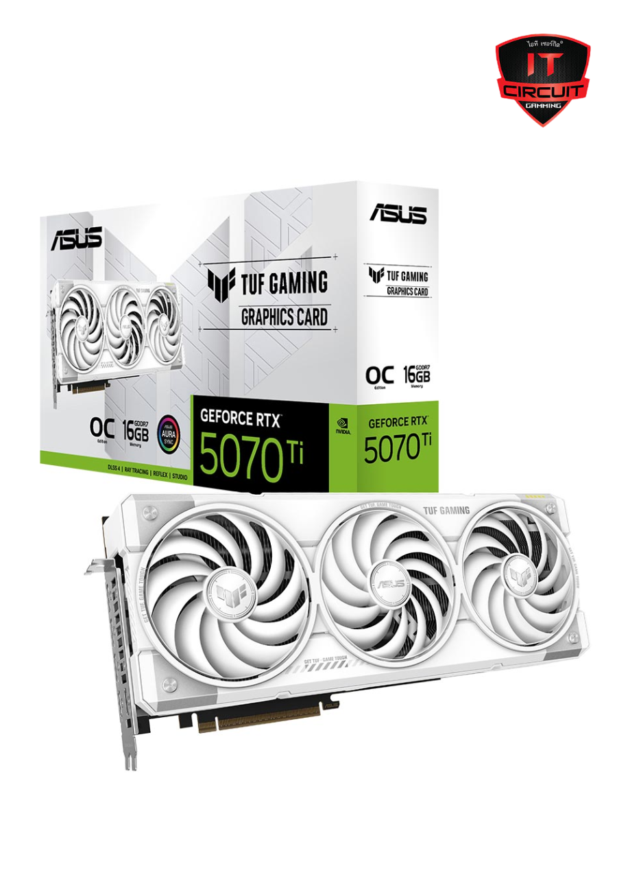 VGA(การ์ดจอ) GEFORCE RTX 5070 TI TUF O16G GAMING WHITE - 16GB GDDR7 SN161025B1150Y