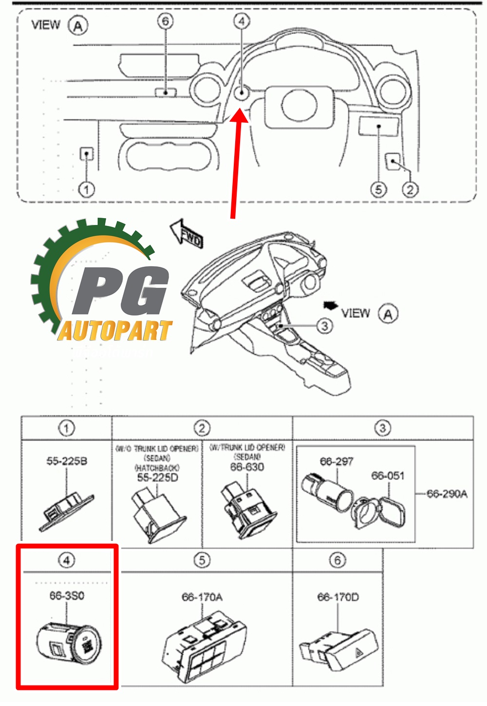 ปุ่มกดเปิด-ปิดเครื่องยนต์ MAZDA 2 SKYACTIV ปี 2014-2022 (1 ชิ้น) แท้ / รูปจริง