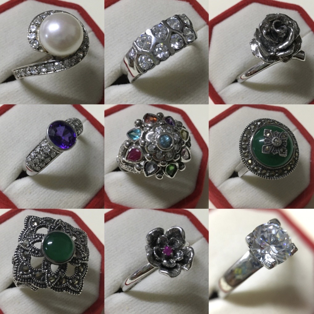 (ราคาเทๆเริ่มต้น590)แหวนเงินแท้ คละแบบ มีทั้งประดับพลอยแท้ เพชรCZ พลอยสังเคราะห์สวยหรู งานดีคุณภาพงาน จิวเวลรี่ราคาเบาหวิวจ้า