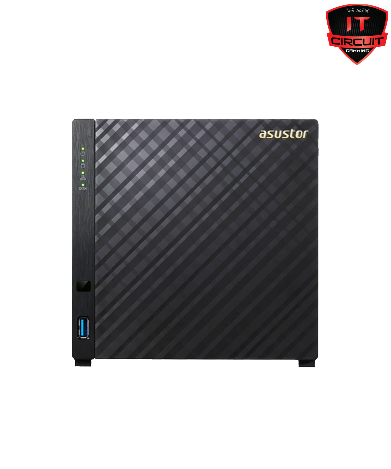 NAS (อุปกรณ์จัดเก็บข้อมูลบนเครือข่าย) ASUSTOR 4-BAY AS1104T REALTEK RTD1296,QUAD-CORE,1.4GHZ 1GB DDR4