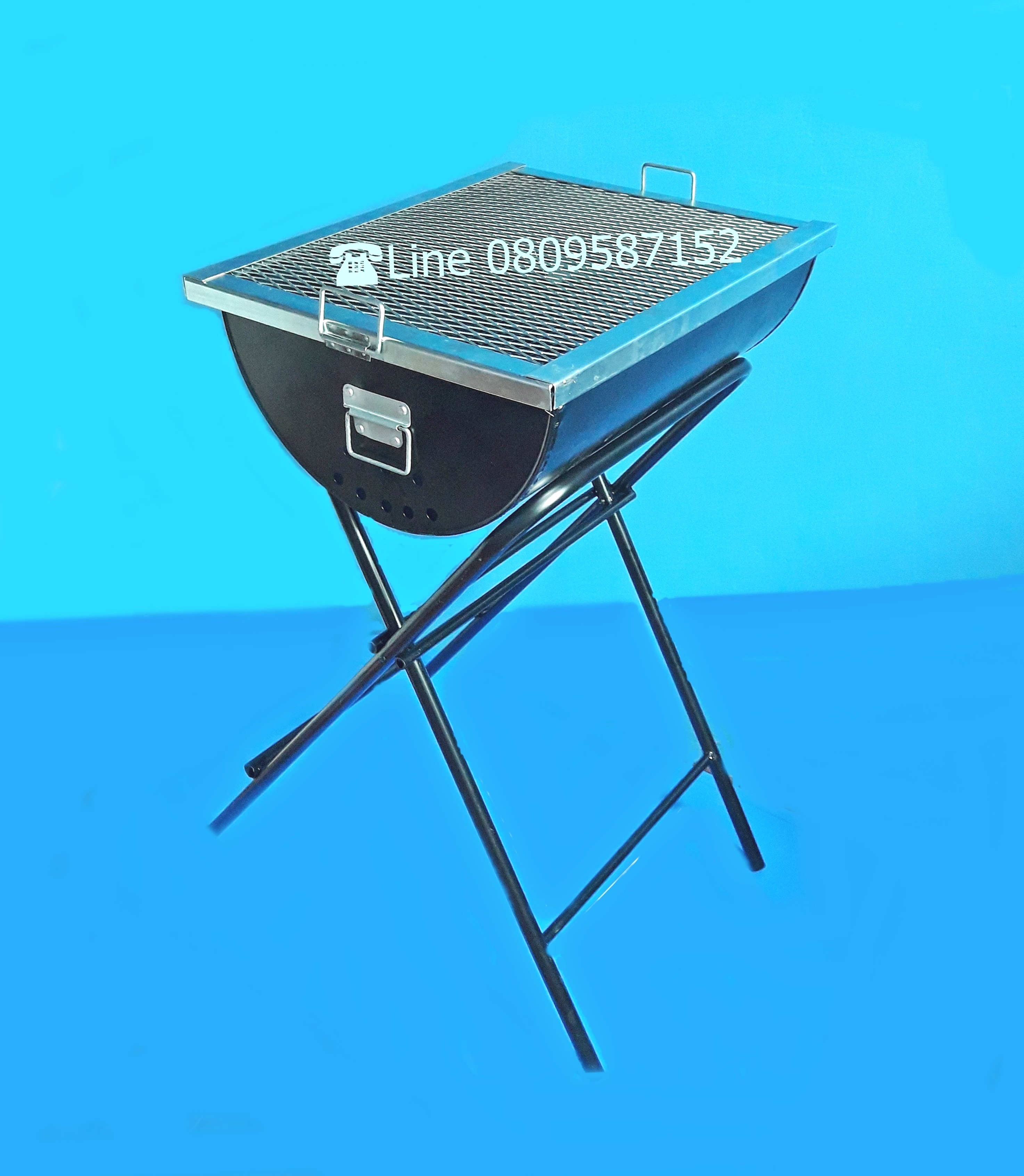 เตาถังน้ำมันสีดำ พร้อมขาตั้ง (พับเก็บได้) ขนาด 40 ลิตร