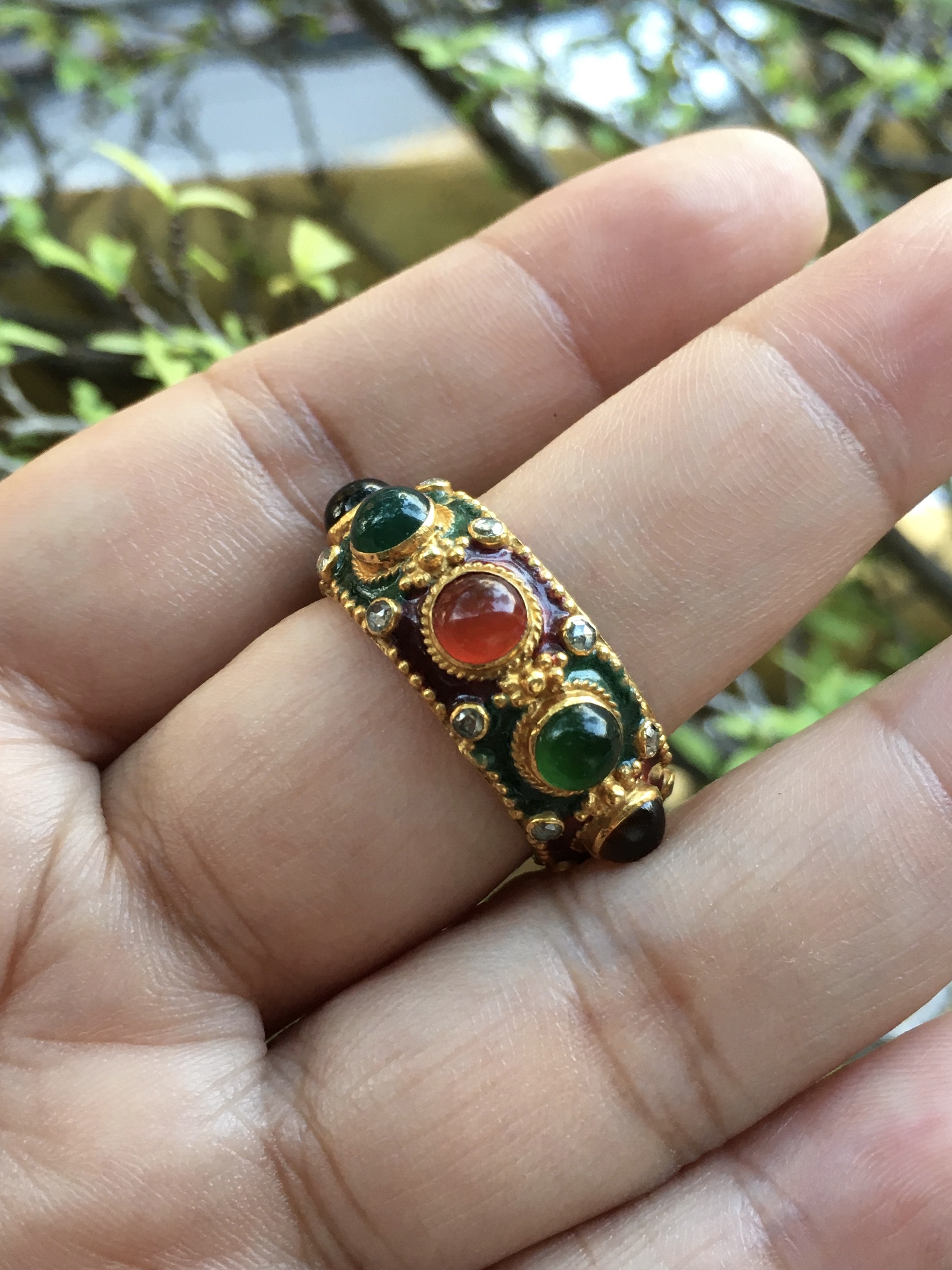 (มือสอง) แหวนพิรอด ทองเพชรแท้ 0.45 กะรัต งานโบราณ สวย ขลัง มีเสน่ห์มากค่ะ