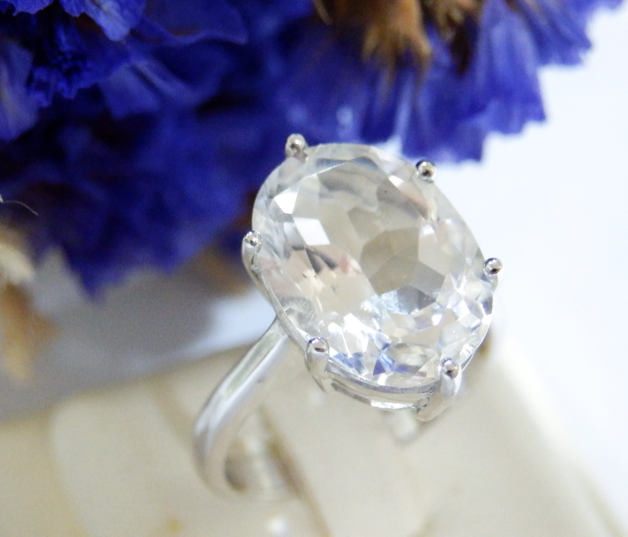 ((hot!!!))ms236แหวนไวท์โทพาซ สวยใสไฟดี พลอยสวยคัดแล้ว