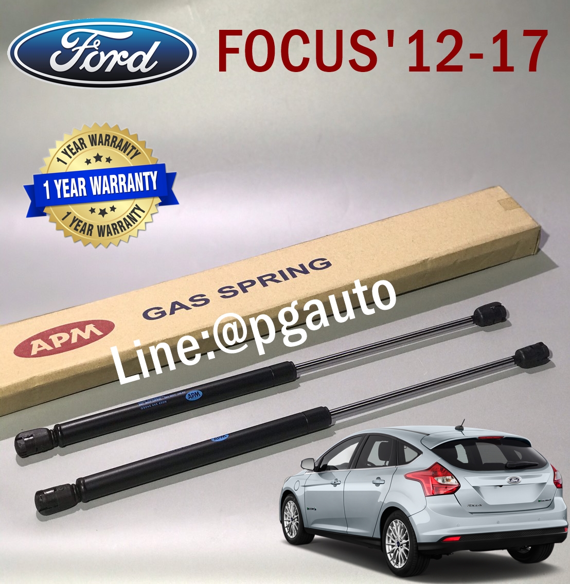 โช๊คค้ำฝากระโปรงท้าย FORD FOCUS ปี 2012-2017 5 ประตู ( 1คู่ = 2 ชิ้น ) / APM OEM แท้ รับประกัน 1 ปี