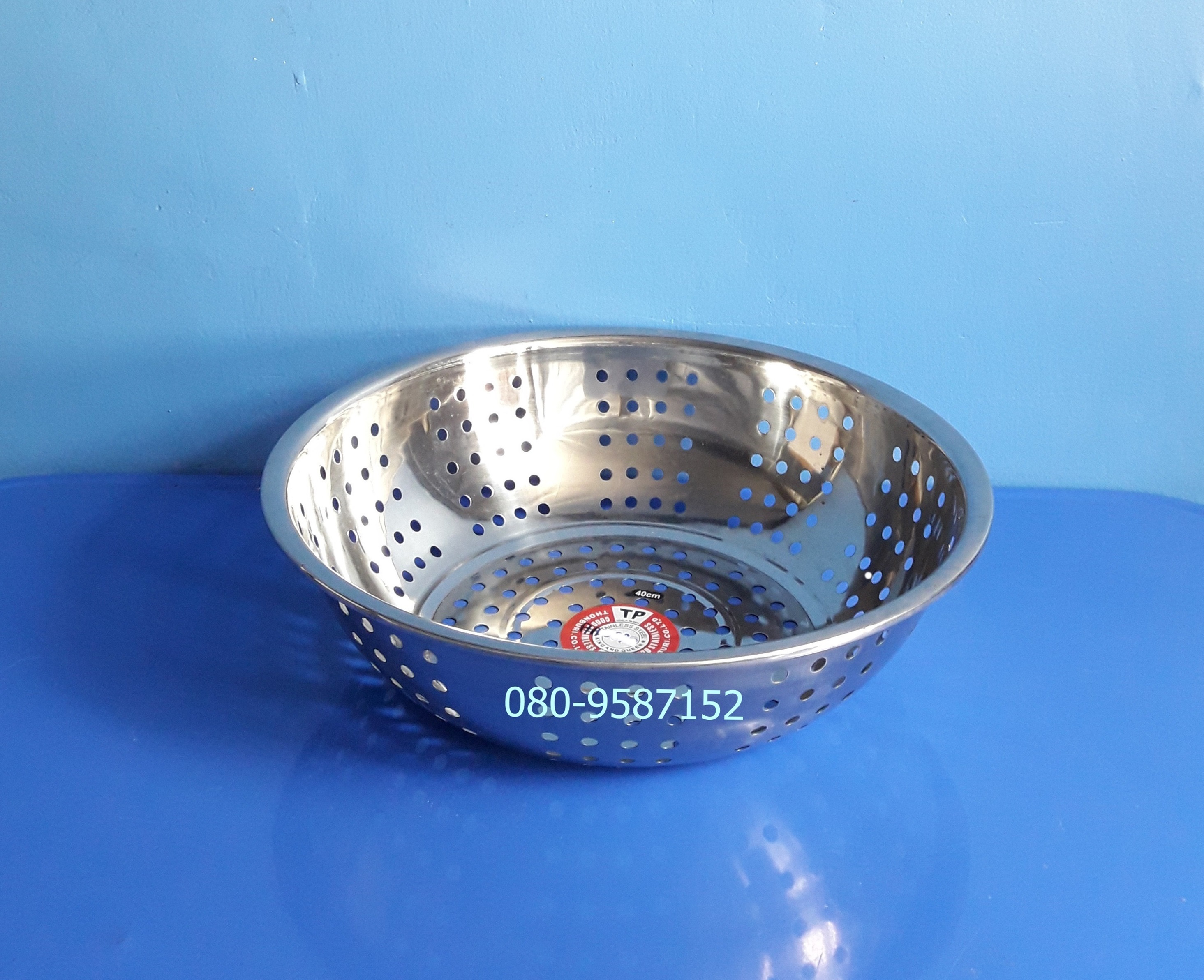 กะละมังสแตนเลส-เจาะรูใหญ่ ตรา TP ขนาด 40 ซ.ม