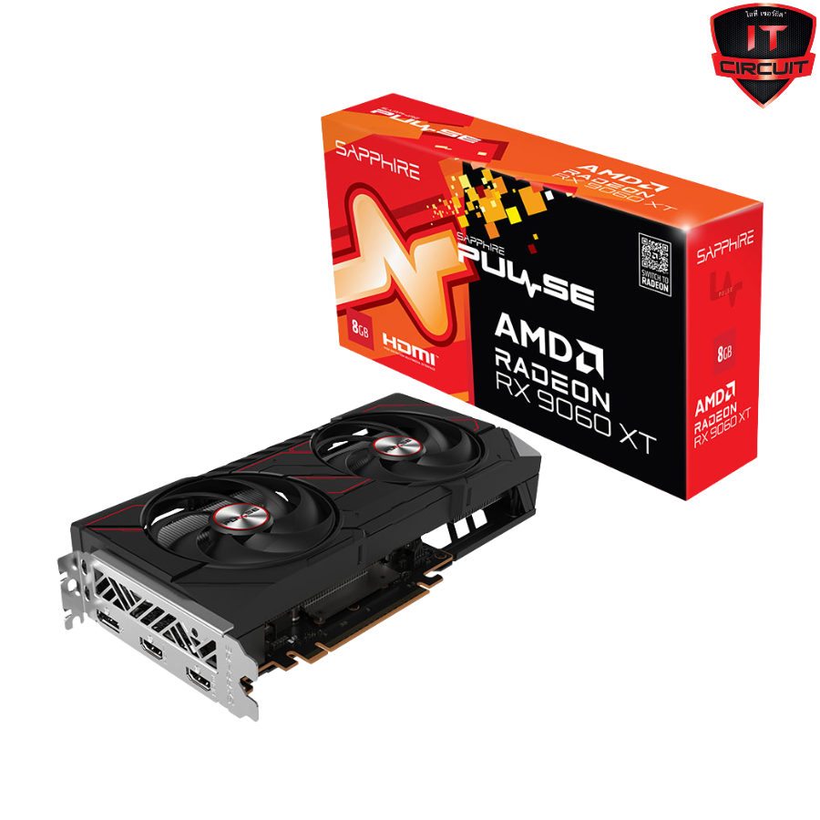 VGA (การ์ดจอ) SAPPHIRE RADEON RX 9060XT PULSE GAMING OC - 8GB GDDR6 SN101025A190Z