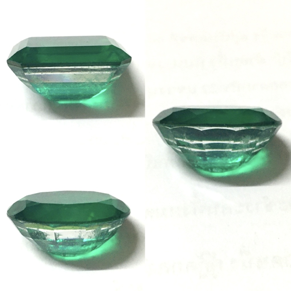 (เริ่มต้น1390 ) มรกต โคลนนิ่ง 2.9 กะรัต เจียรเหลี่ยมมรกต สวยเหมือนของแท้ แม้กระทั่งตำหนิจ้า