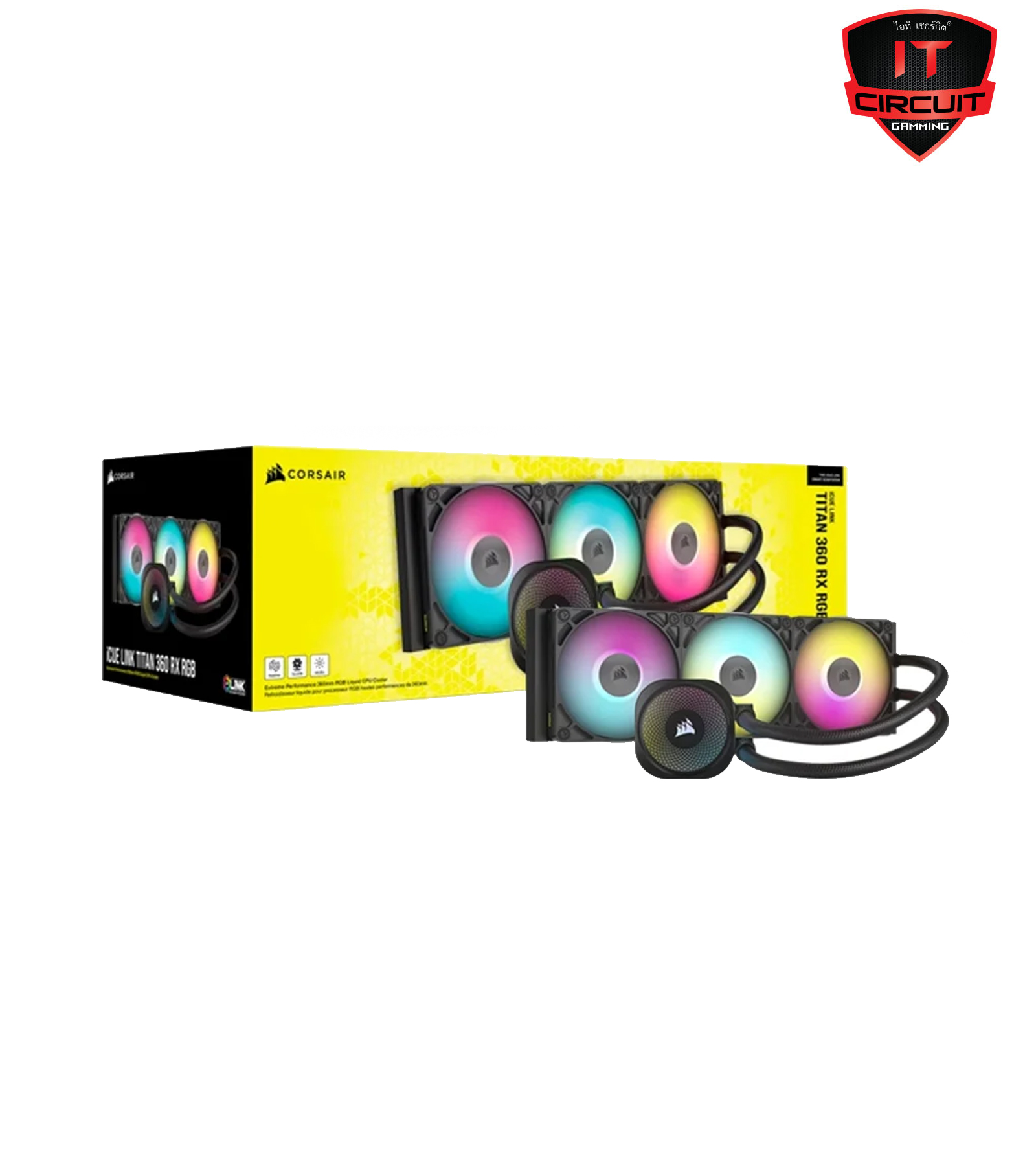 LIQUID COOLER (ชุดน้ำปิด) CORSAIR iCUE LINK TITAN 360 RX RGB BLACK