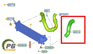 ท่ออินเตอร์คูลเลอร์ LH ฟอร์ดเอเวอร์เรส 2015-2018 3.2 / FORD EVEREST ปี 2015-2018 3.2 L / DAIKIN THAILAND