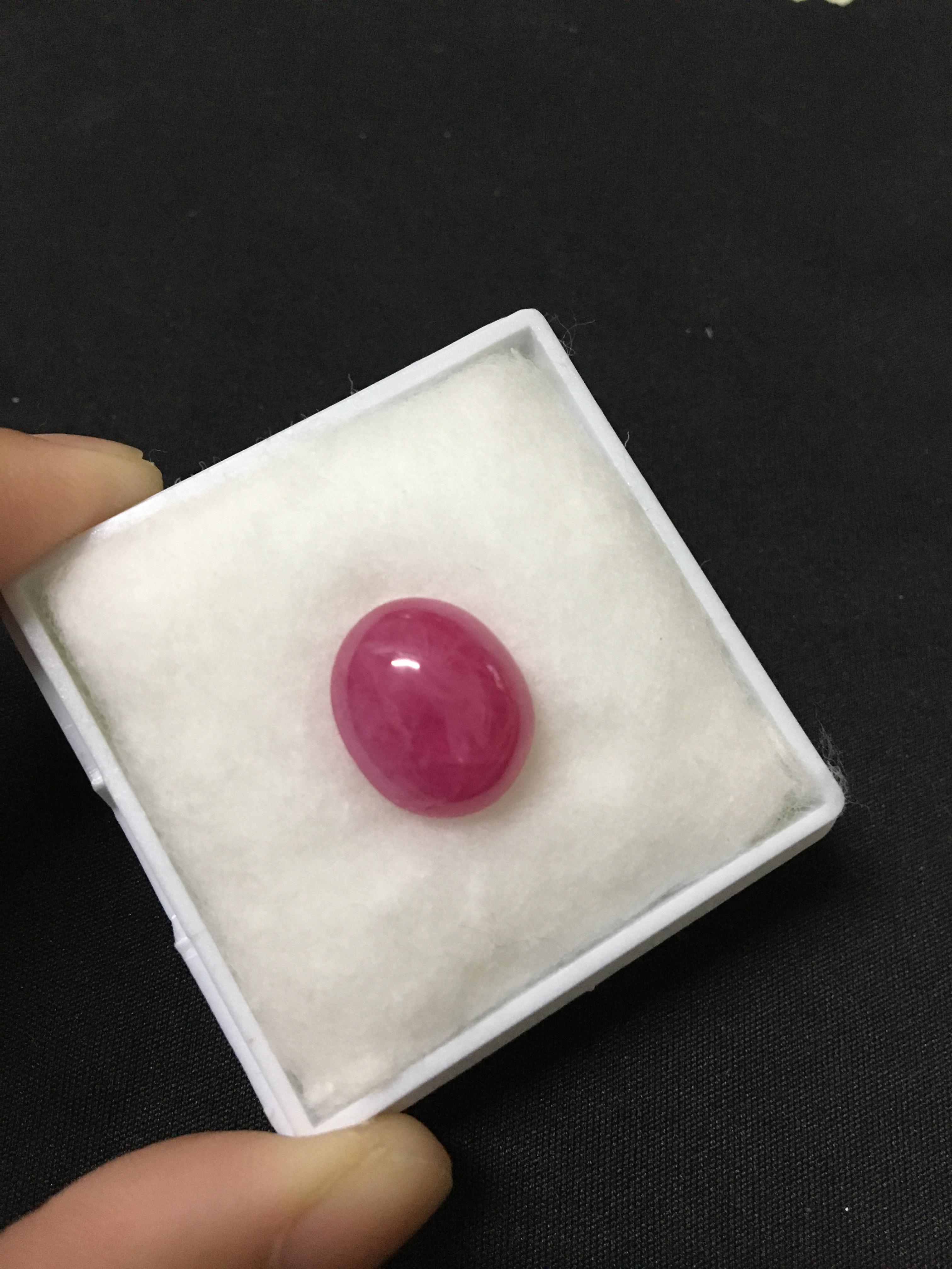 (New arrival)ทับทิมแท้ หลังเบี้ย 13 กะรัต สีชมพูหวานมาก มีปุยเพิ่มเสน่ห์ด้วยจ้า ไม่พอใจยินดีคืนเงิน