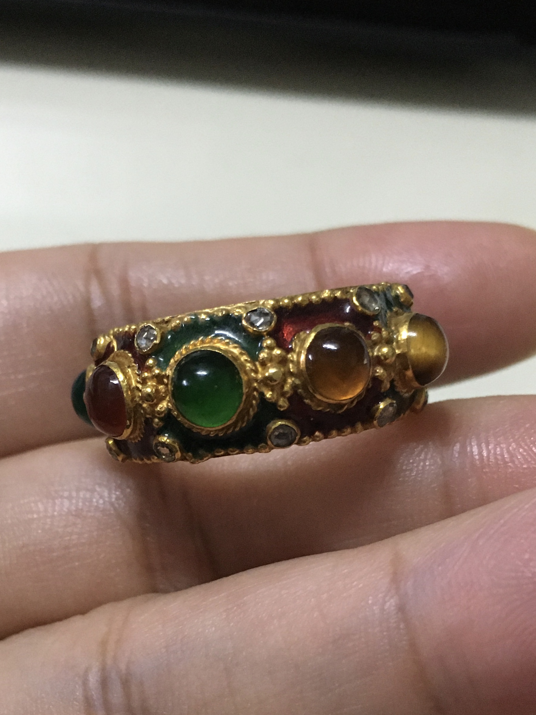 (มือสอง) แหวนพิรอด ทองเพชรแท้ 0.45 กะรัต งานโบราณ สวย ขลัง มีเสน่ห์มากค่ะ