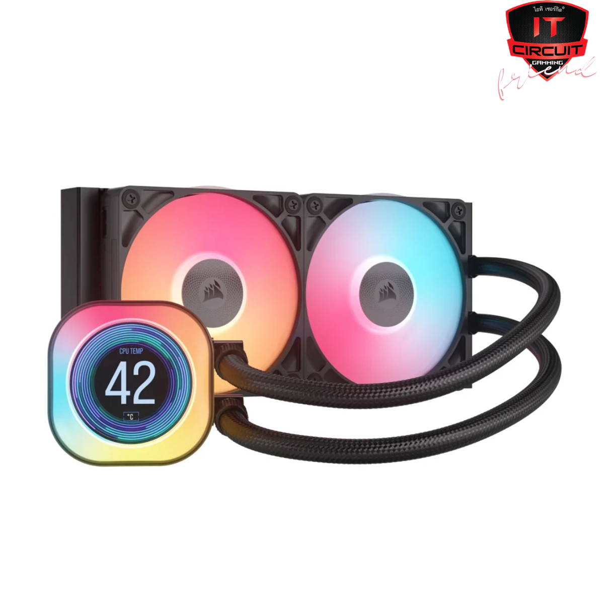 LIQUID COOLER (ชุดน้ำปิด) CORSAIR iCUE LINK TITAN 240 RX LCD 240MM RGB BLACK