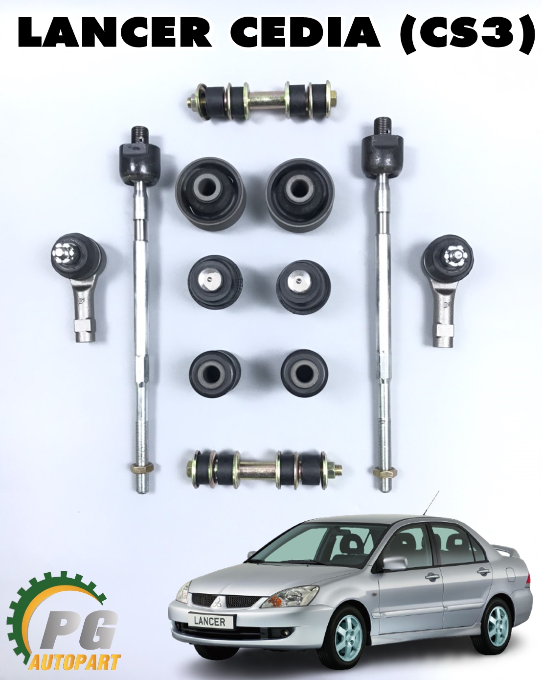 ชุดช่วงล่างหน้า มิสซูบิชิ MITSUBISHI LANCER CEDIA (CS3) ปี 2005-2010 ( 1 ชุด = 12 ชิ้น ) / รูปจริง