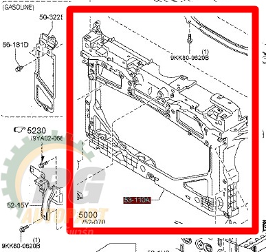 คานไฟหน้า MAZDA 2 SKYACTIV ปี 2014-2018 1.3 เบนซิน (1ชิ้น) แท้ / รูปจริง