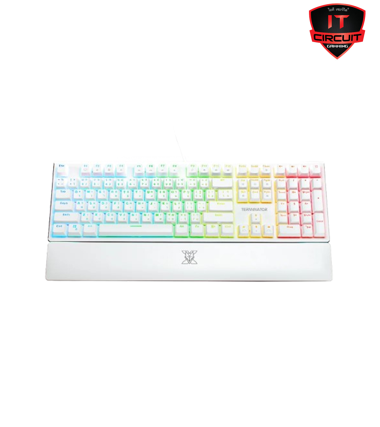 KEYBOARD (คีย์บอร์ด) NUBWO X30 TERMINATOR WHITE (OTEMU MECHANICAL RED SWITCH) (RGB LED) (EN/TH)