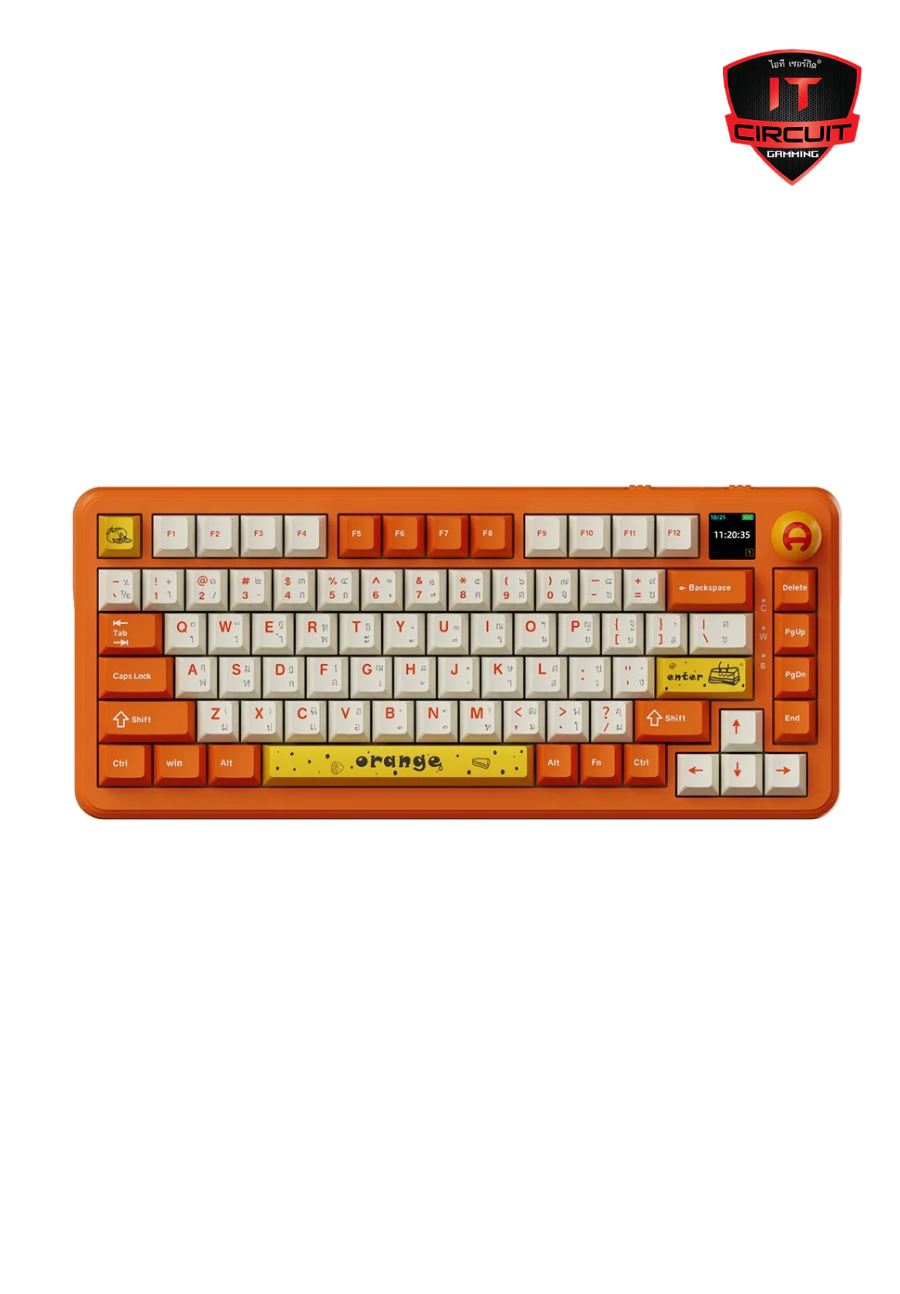 KEYBOARD (คีย์บอร์ด) WIRELESS AJAZZ AK820 MAX FOODIE (AVOCADO SWITCH/BLUETOOTH/LCD) SN071025T210H