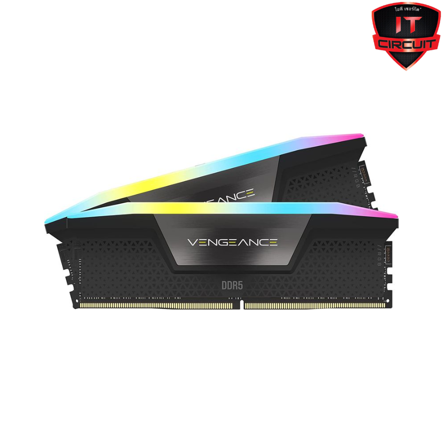RAM (แรม) DDR5(5600) 64GB (32GBX2) CORSAIR VENGEANCE RGB BLACK SN031025T10H