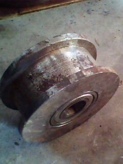 ล้อตามเครน ขนาด 216มม./plain wheel 216mm.ผลิตจากเหล็ก S45C มาตรฐานไต้หวัน