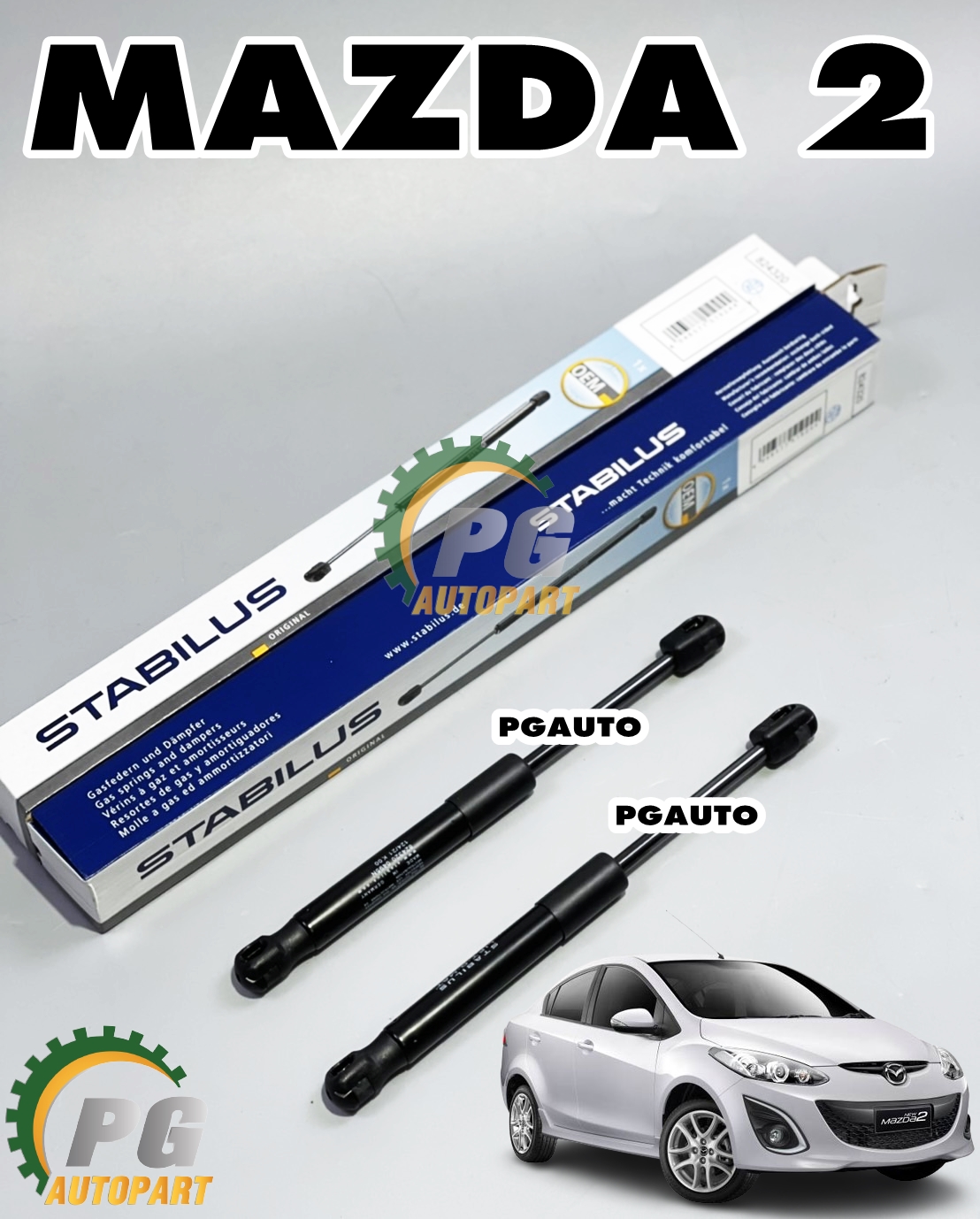 โช๊คค้ำฝากระโปรงท้าย MAZDA 2 ปี 2009-2013 (4ประตู) (1 คู่)/ STABILUS