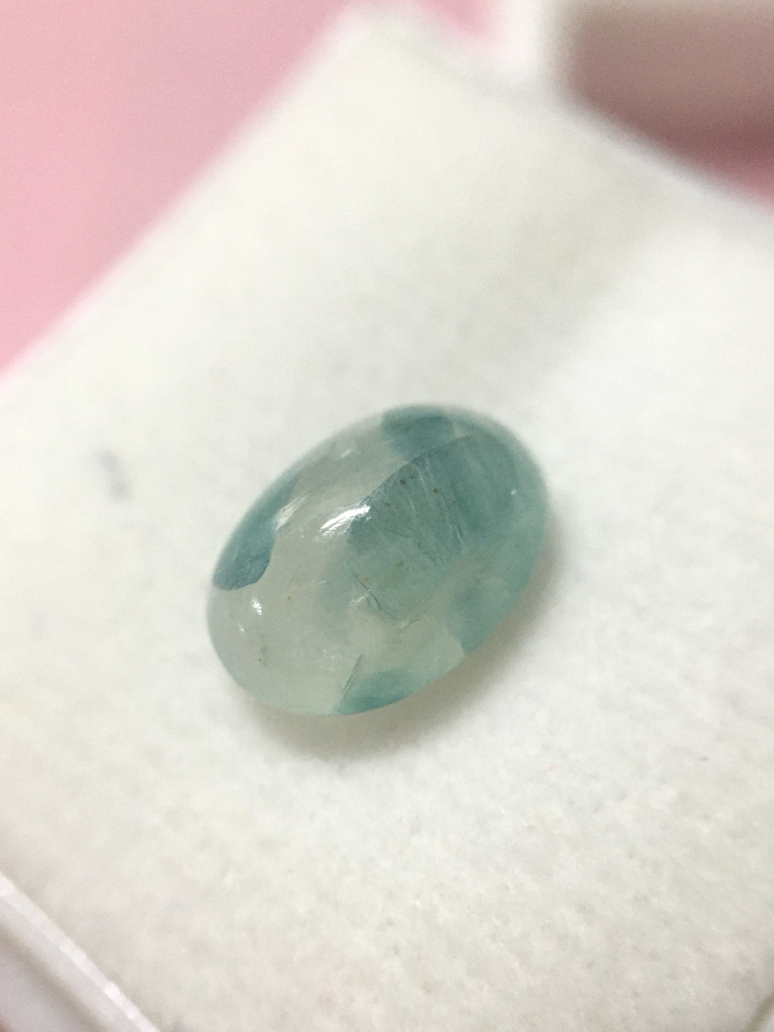 GRANDIDIERITE พลอยแท้ 2.68 กะรัต ทรงไข่ พลอยหายาก สีเขียวอมน้ำเงิน สวยแปลก น่าสะสม